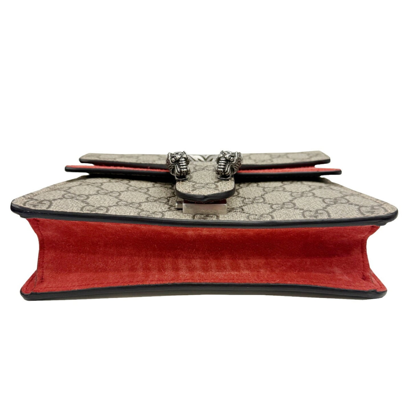 Gucci Brown Red Color Pvc Suede Handbag Shoulder Bag