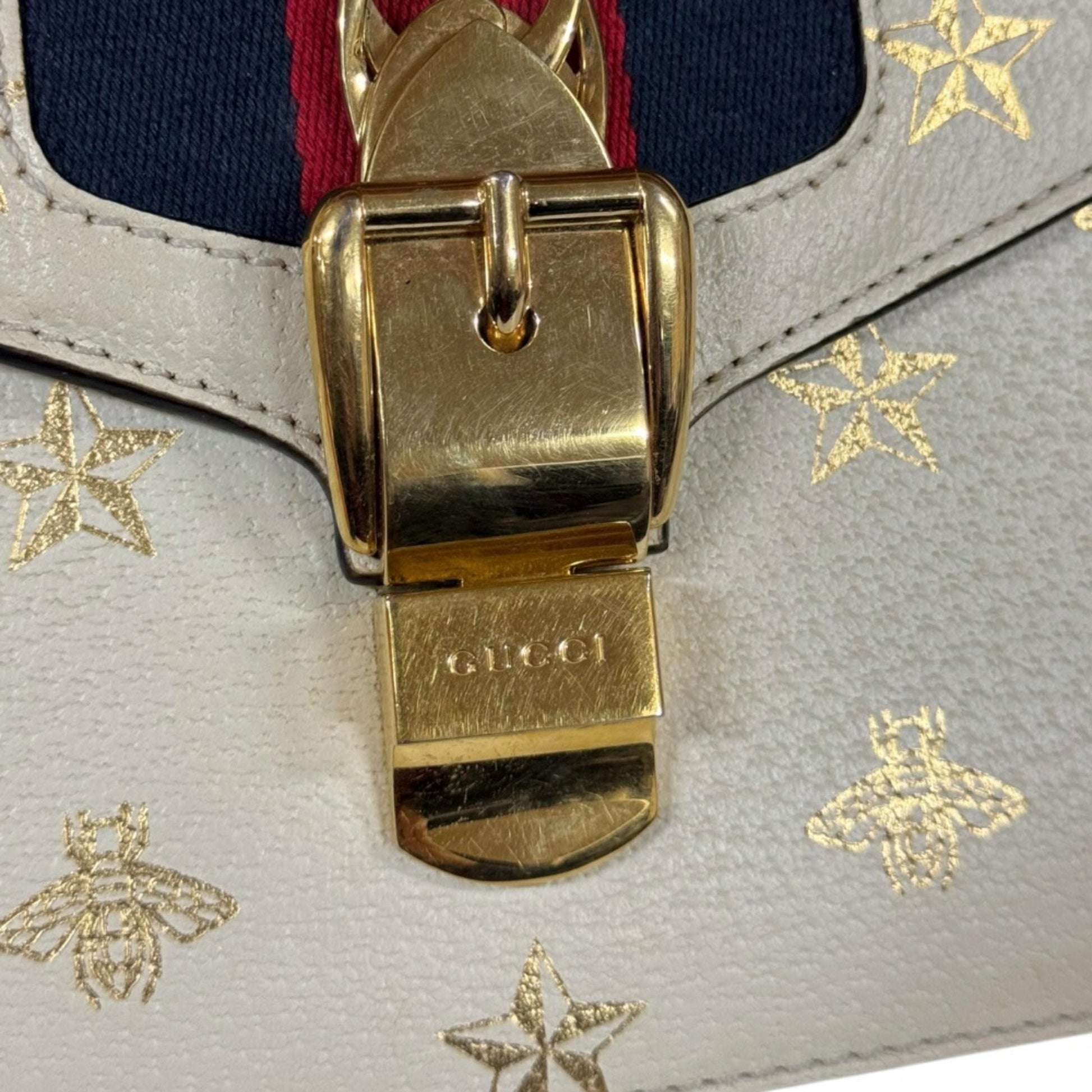 Gucci White Leather Shoulder Bag