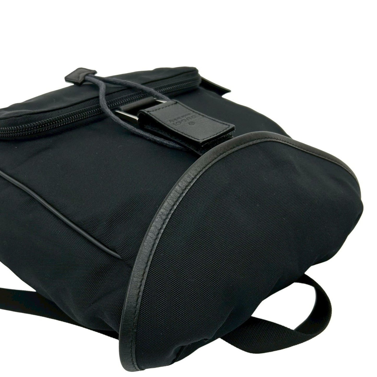 Gucci Black Nylon Leather Backpack