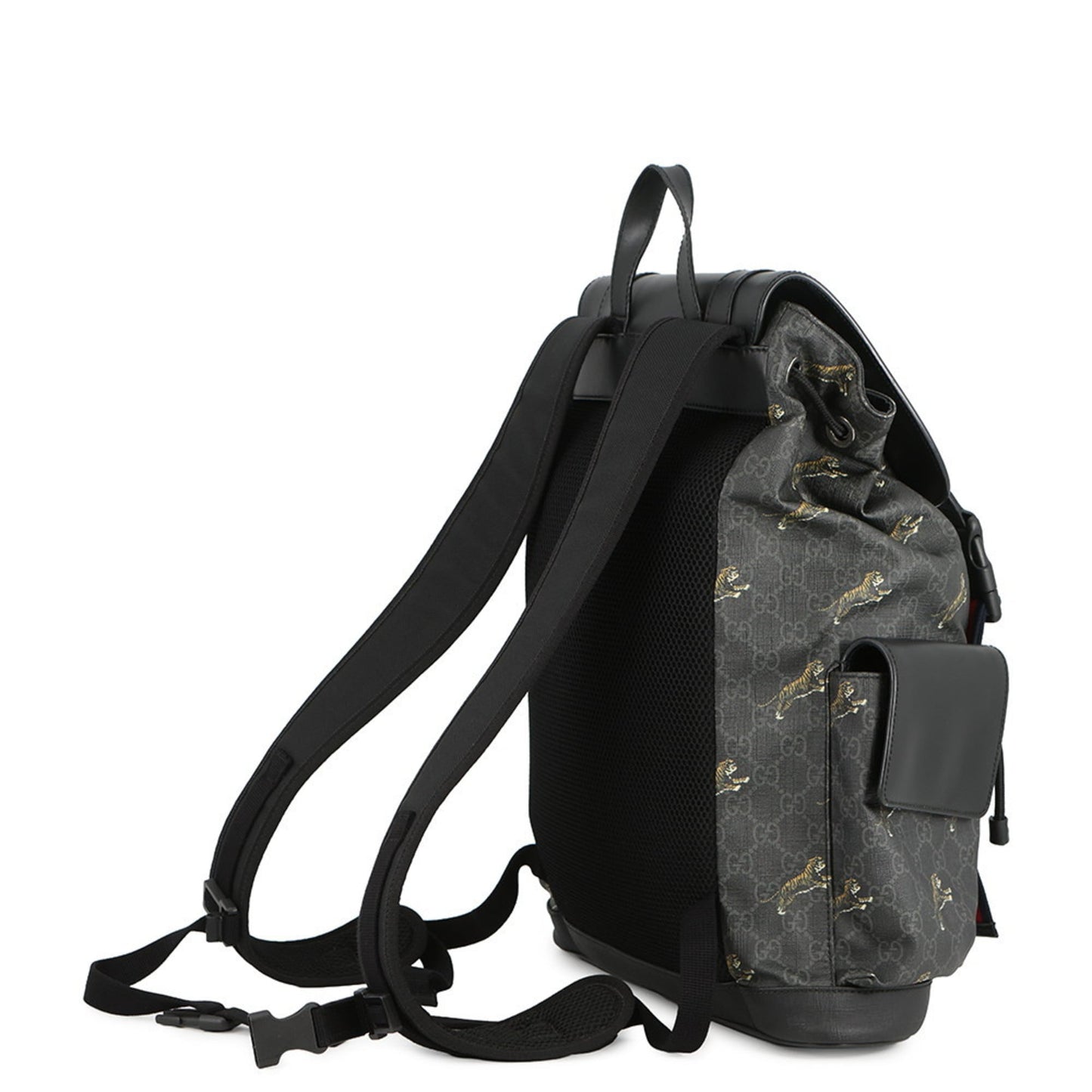 Gucci Sherry Line Black Gg Supreme Leather Backpack