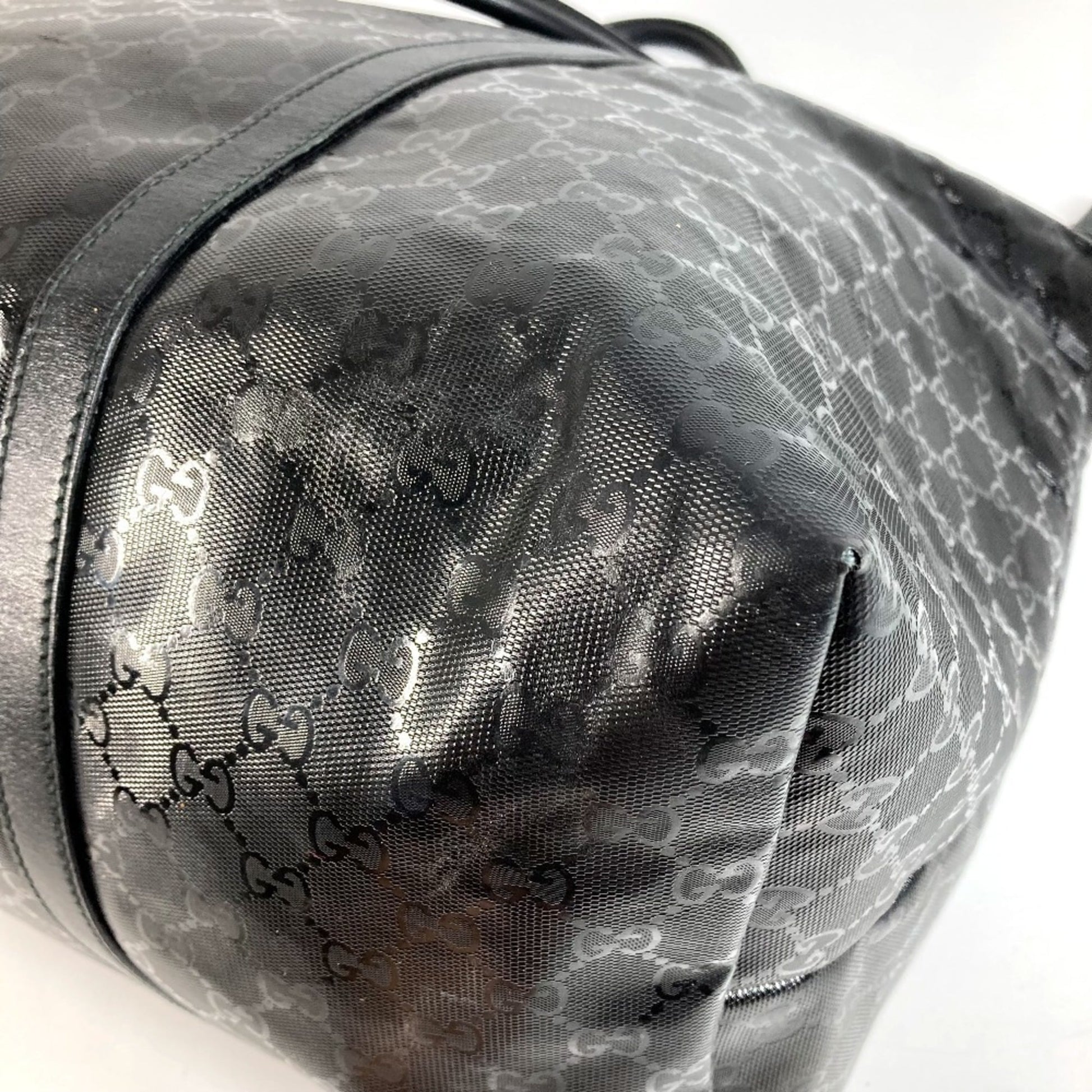 Gucci Gg Imprimé Black Leather Gg Imprimé Boston Bag Shoulder Bag Tote Bag