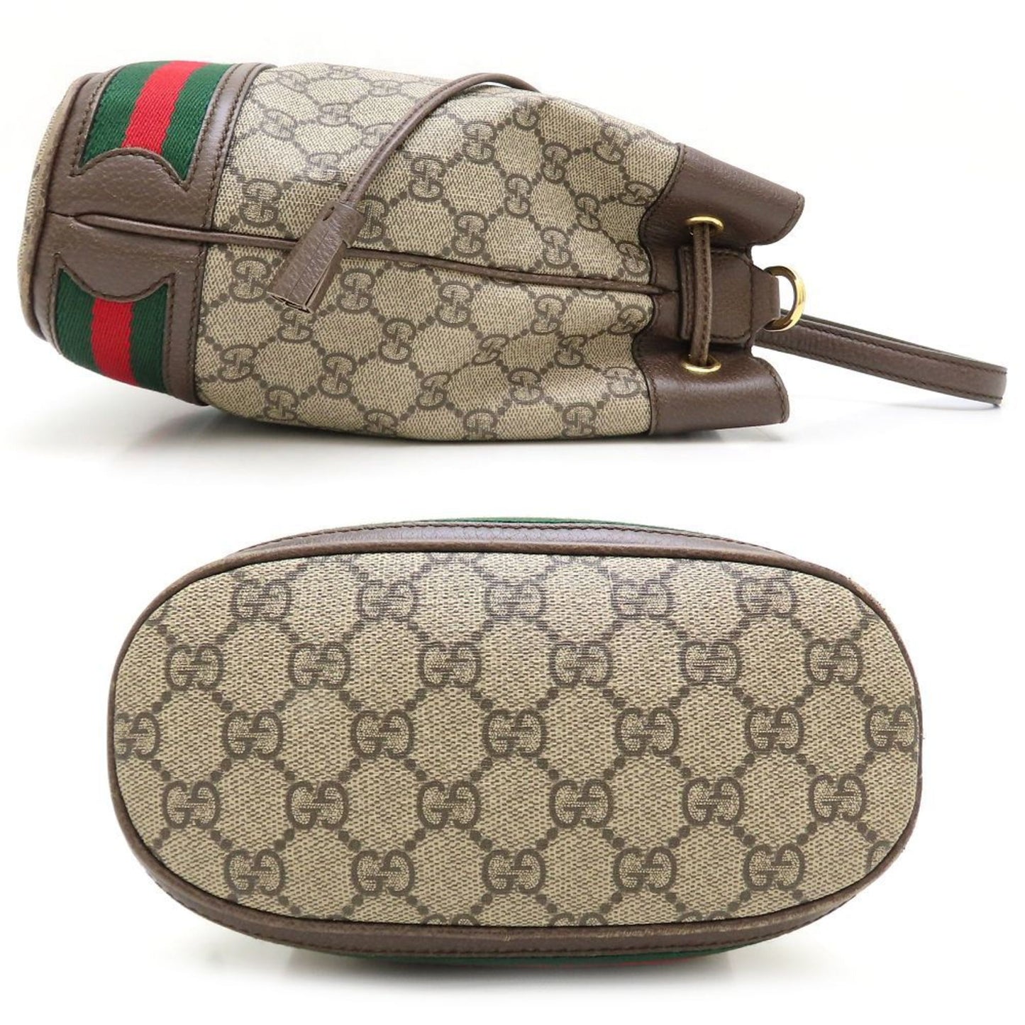 Gucci Beige Brown Gg Supreme Leather Handbag