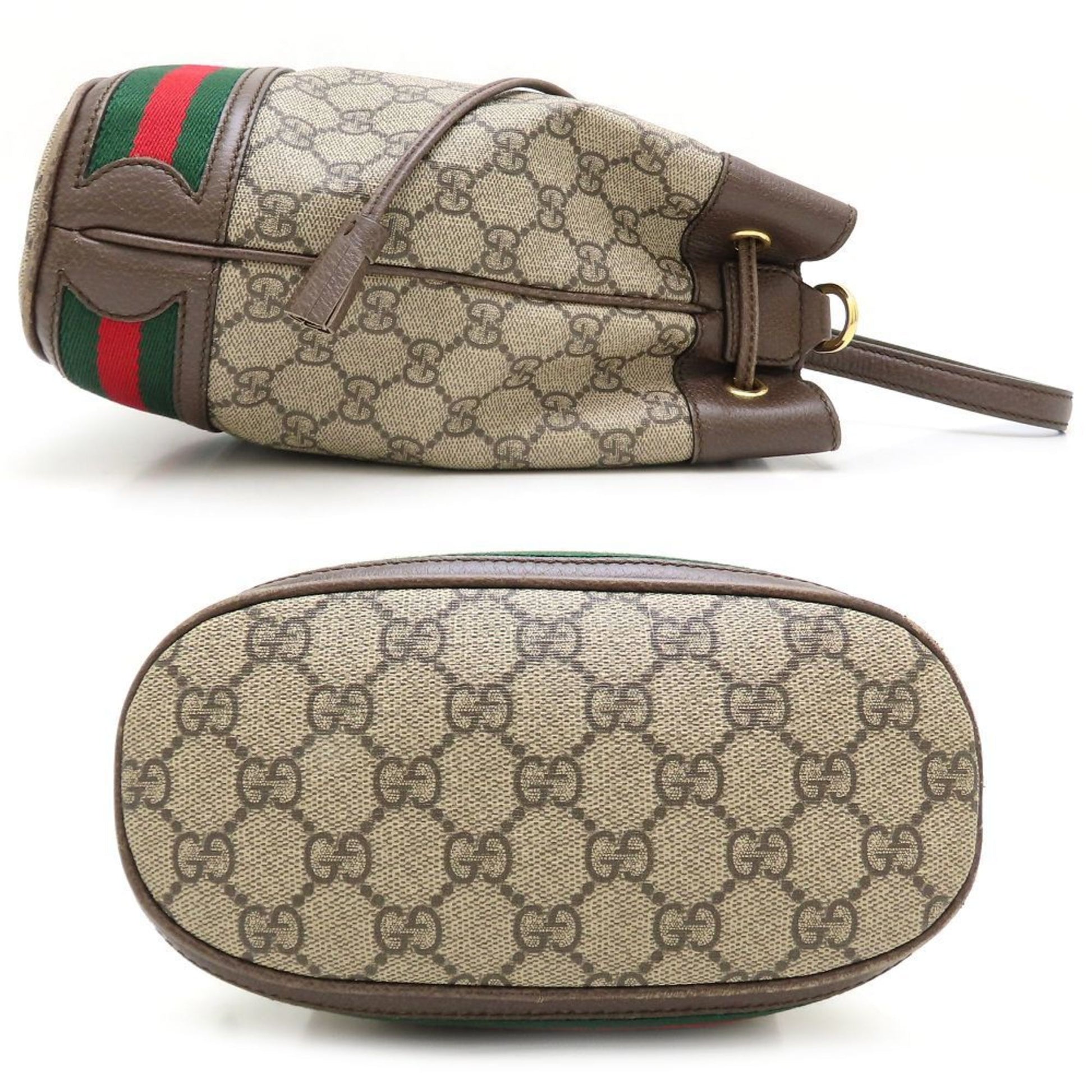 Gucci Beige Brown Gg Supreme Leather Handbag