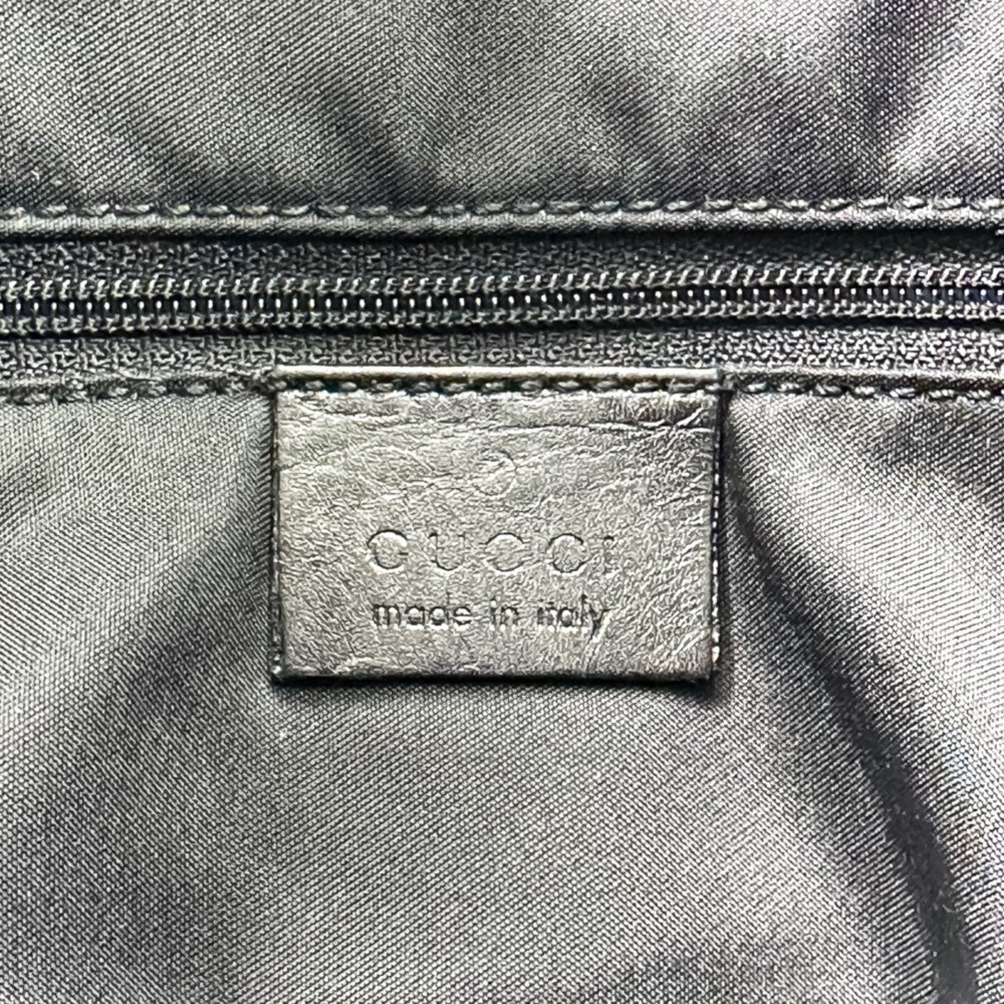Gucci Black Leather Gg Canvas Handbag Shoulder Bag