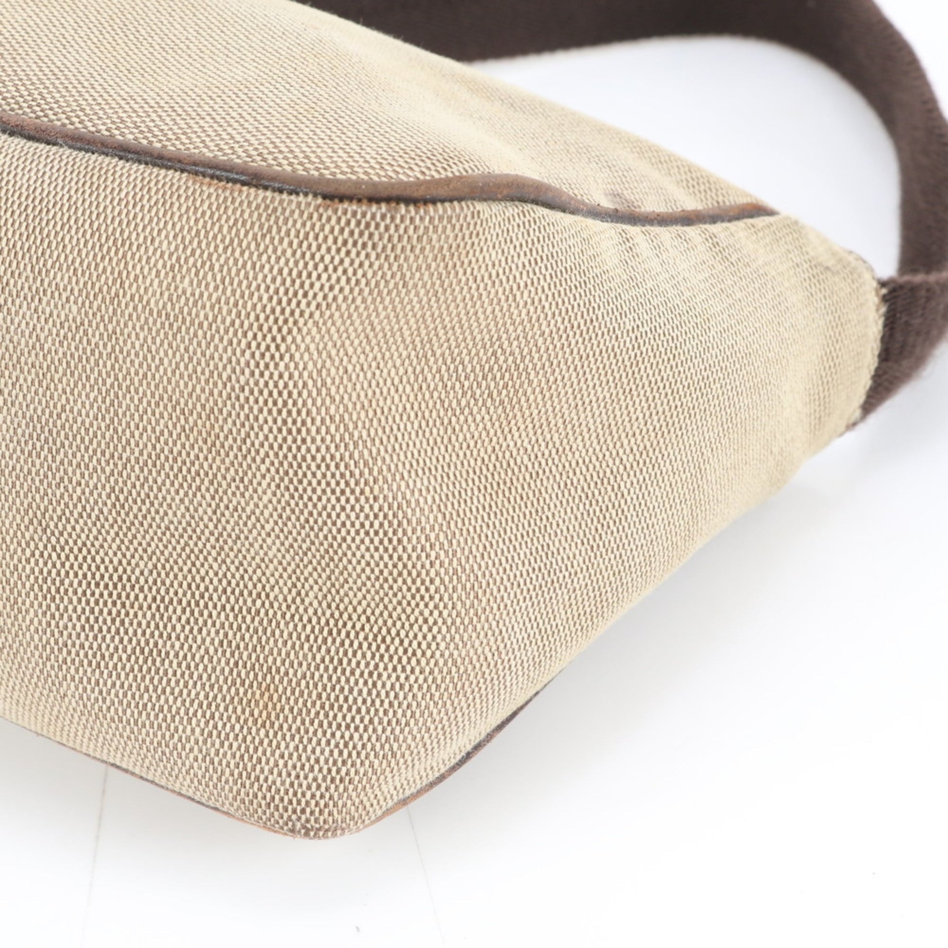 Gucci Beige Leather Canvas Handbag
