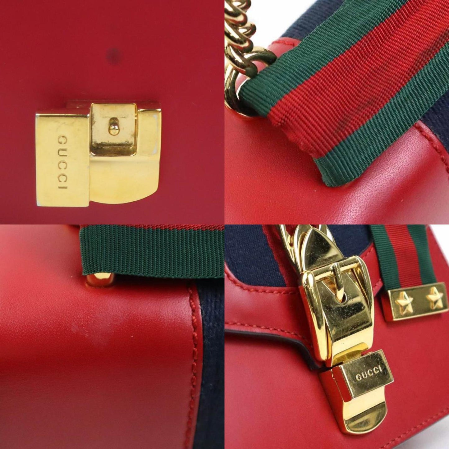Gucci Red Color Leather Shoulder Bag