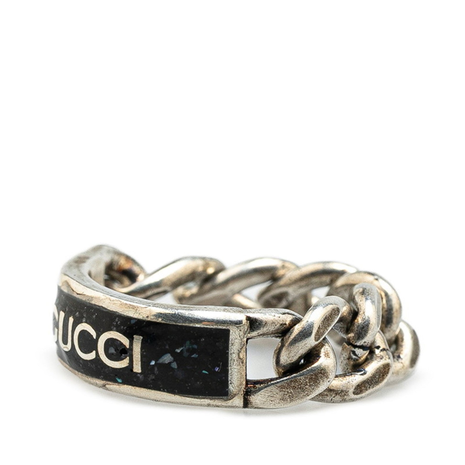Gucci Silver Black Silver 925 Band Ring