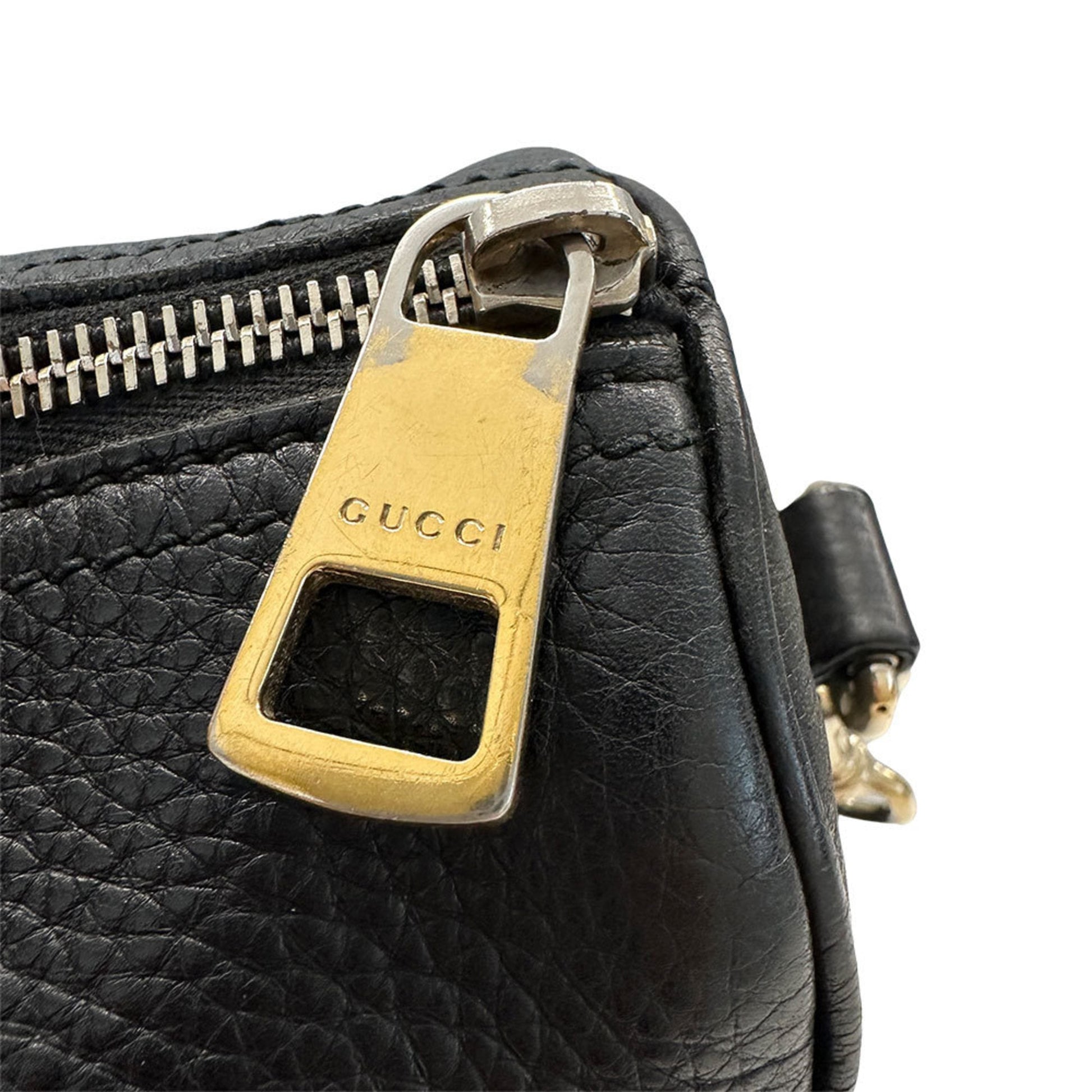 Gucci Black Leather Handbag Shoulder Bag