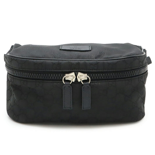 Gucci Black Gray Nylon Leather Pouch Shoulder Bag Sling Bag