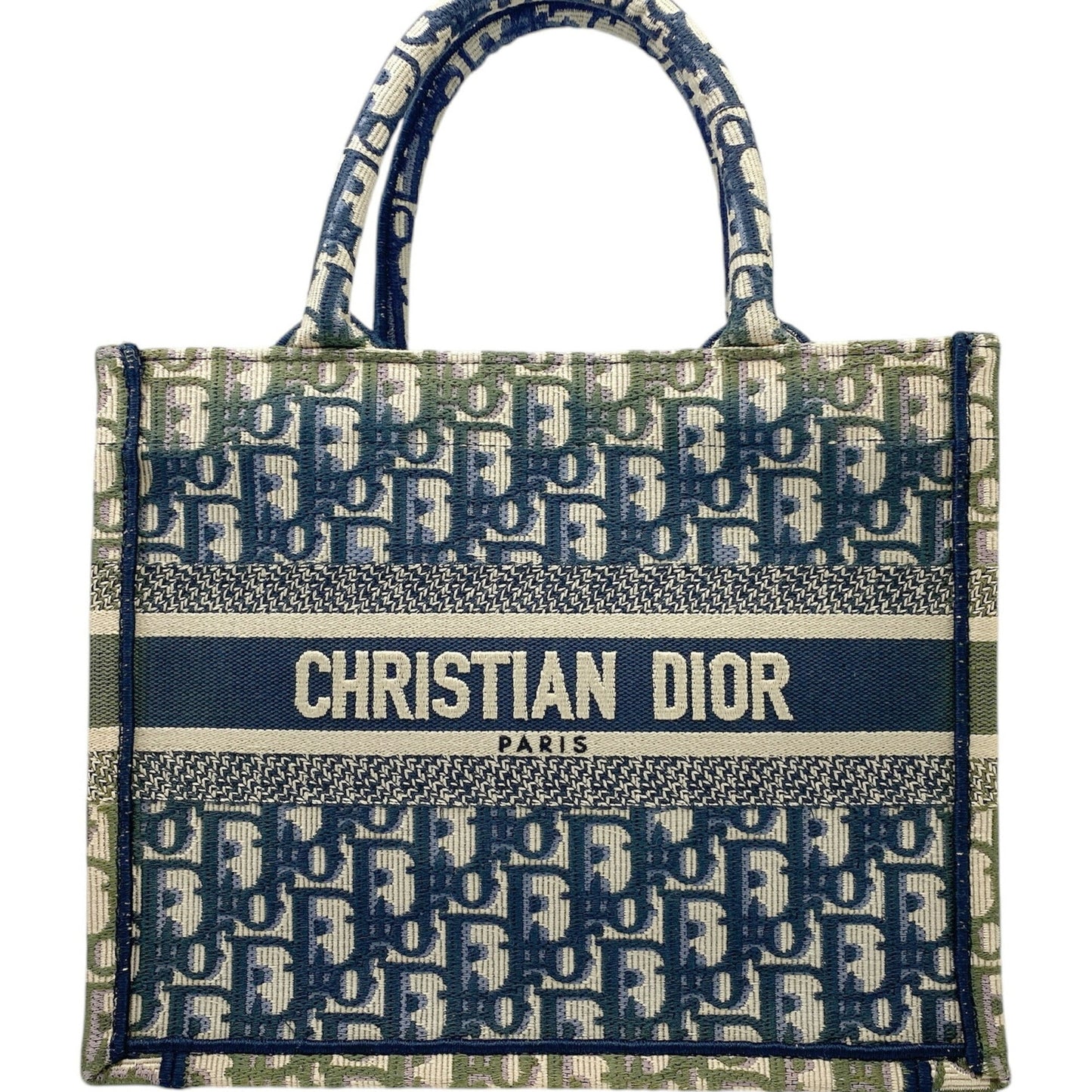 Dior Handbag Christian Khaki Tote Bag Canvas Pink Navy