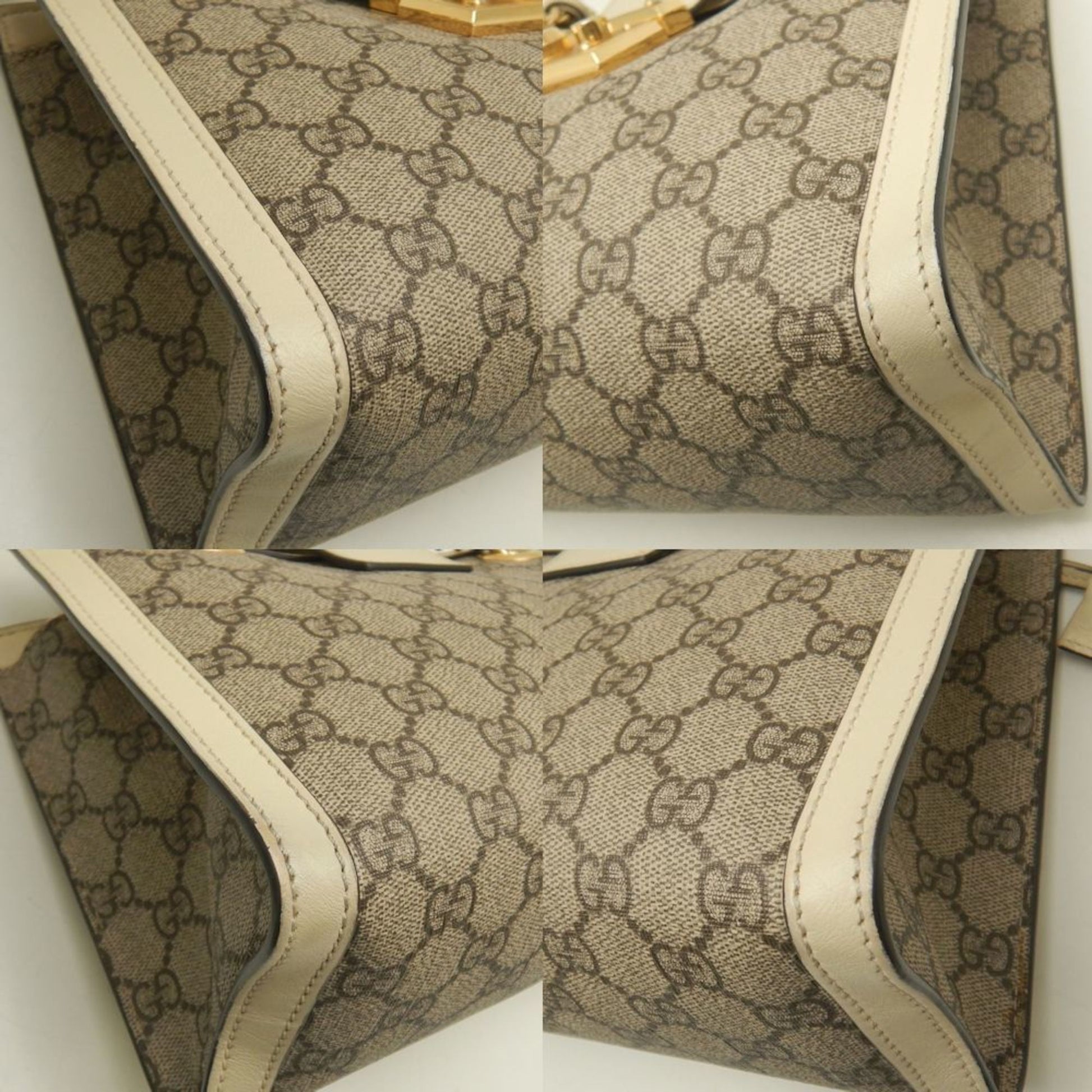 Gucci Padlock Beige Ivory Gg Supreme Tote Bag