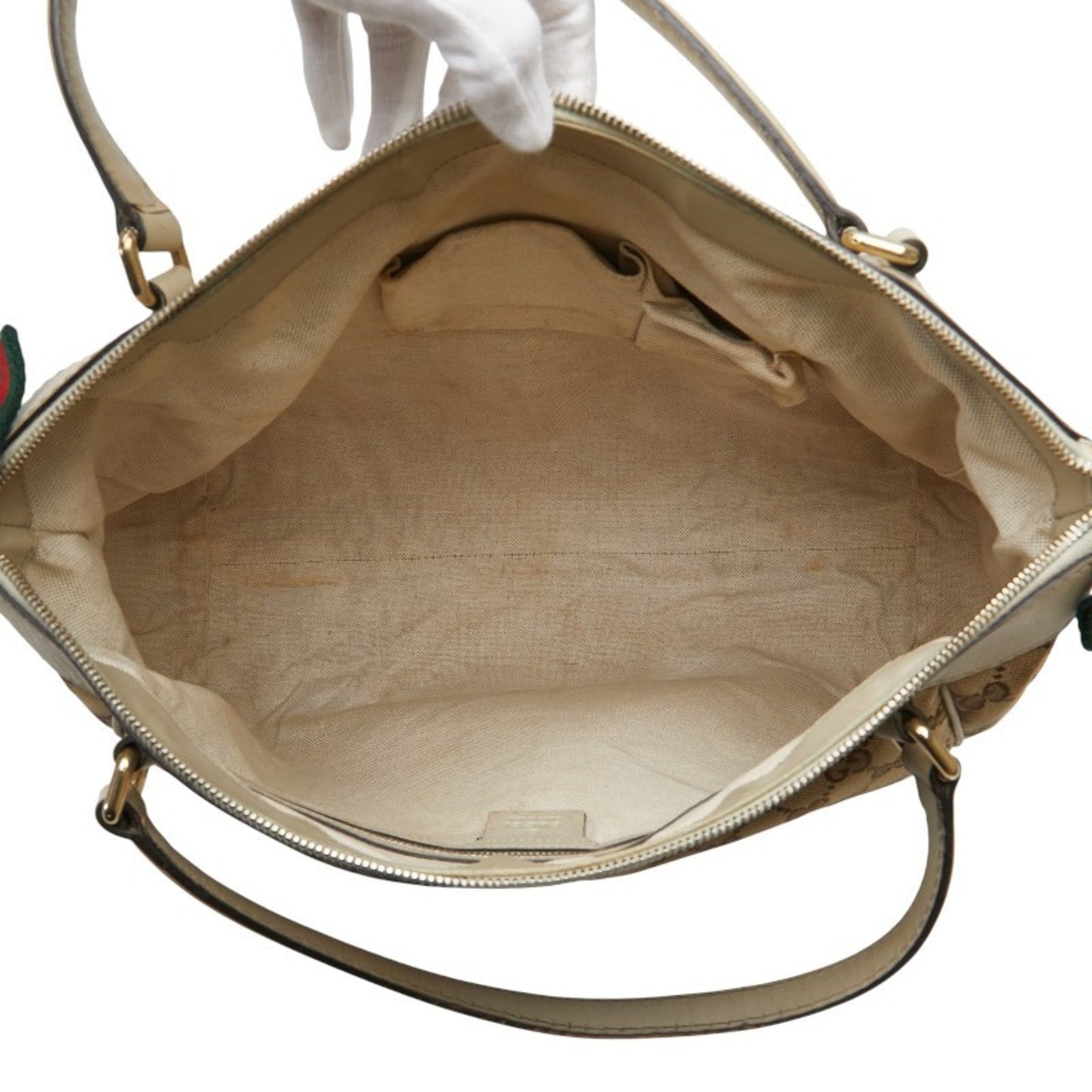 Gucci Gg Canvas Beige Gg Canvas Leather Shoulder Bag Tote Bag