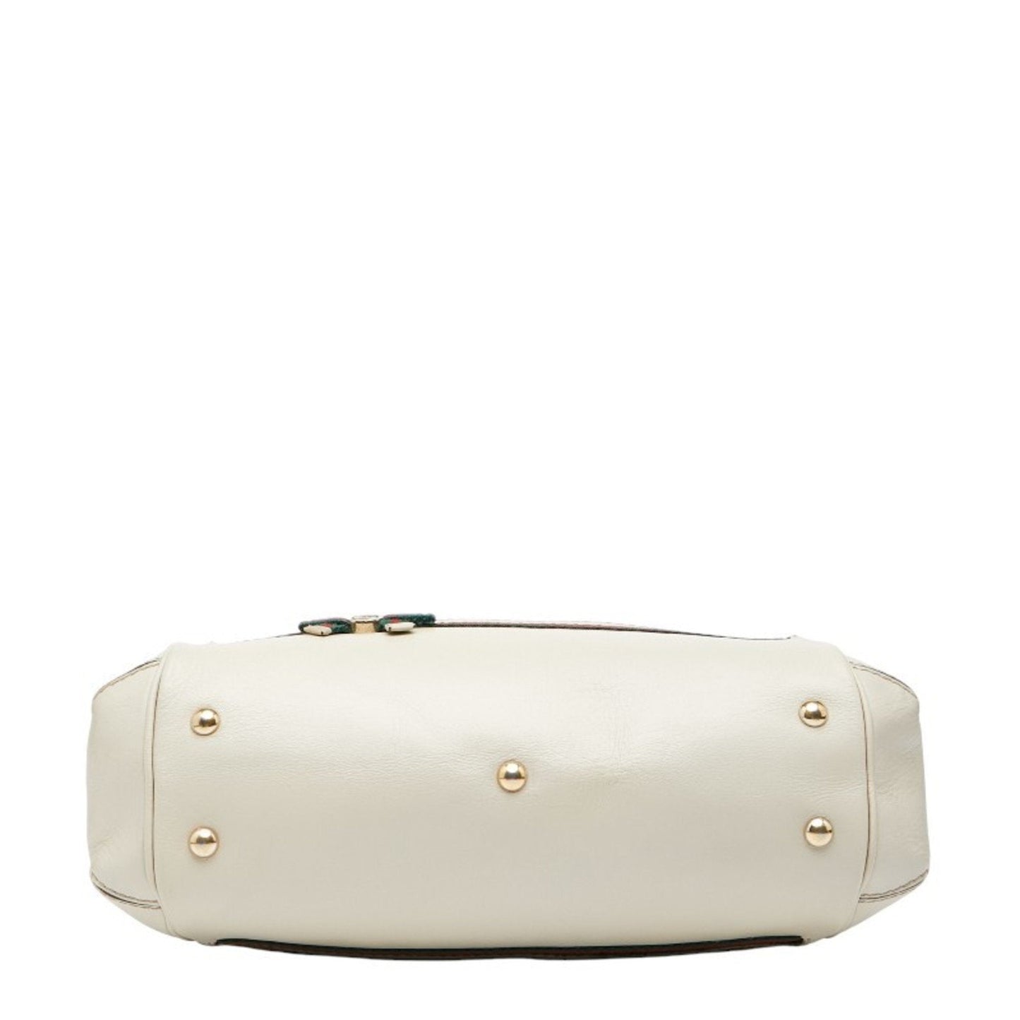 Gucci Beige Ivory Canvas Leather Shoulder Bag Tote Bag