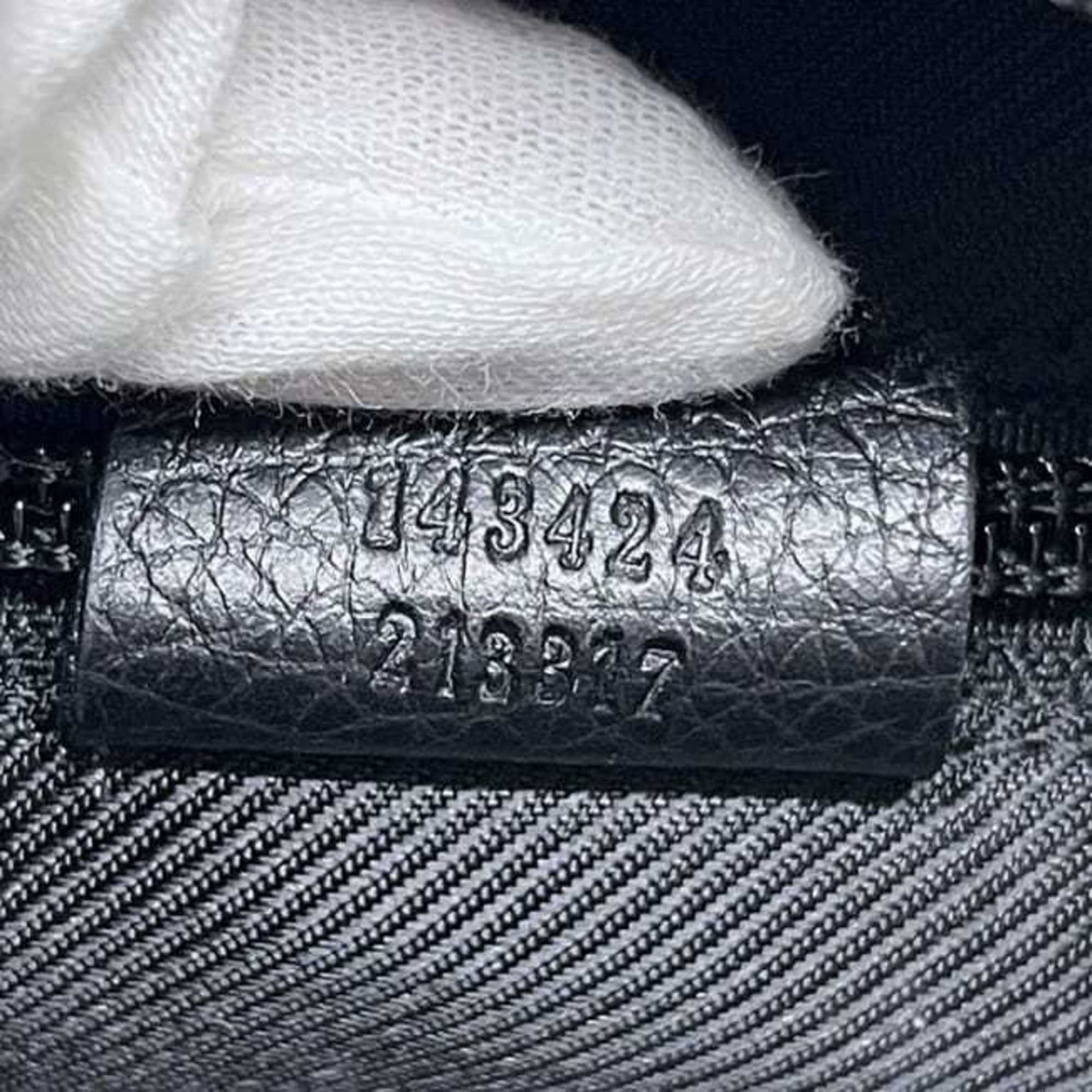 Gucci Gg Canvas Black Gg Canvas Leather Tote Bag