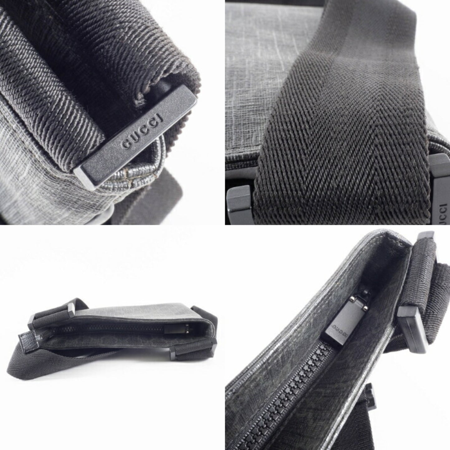 Gucci Gray Gg Supreme Leather Shoulder Bag