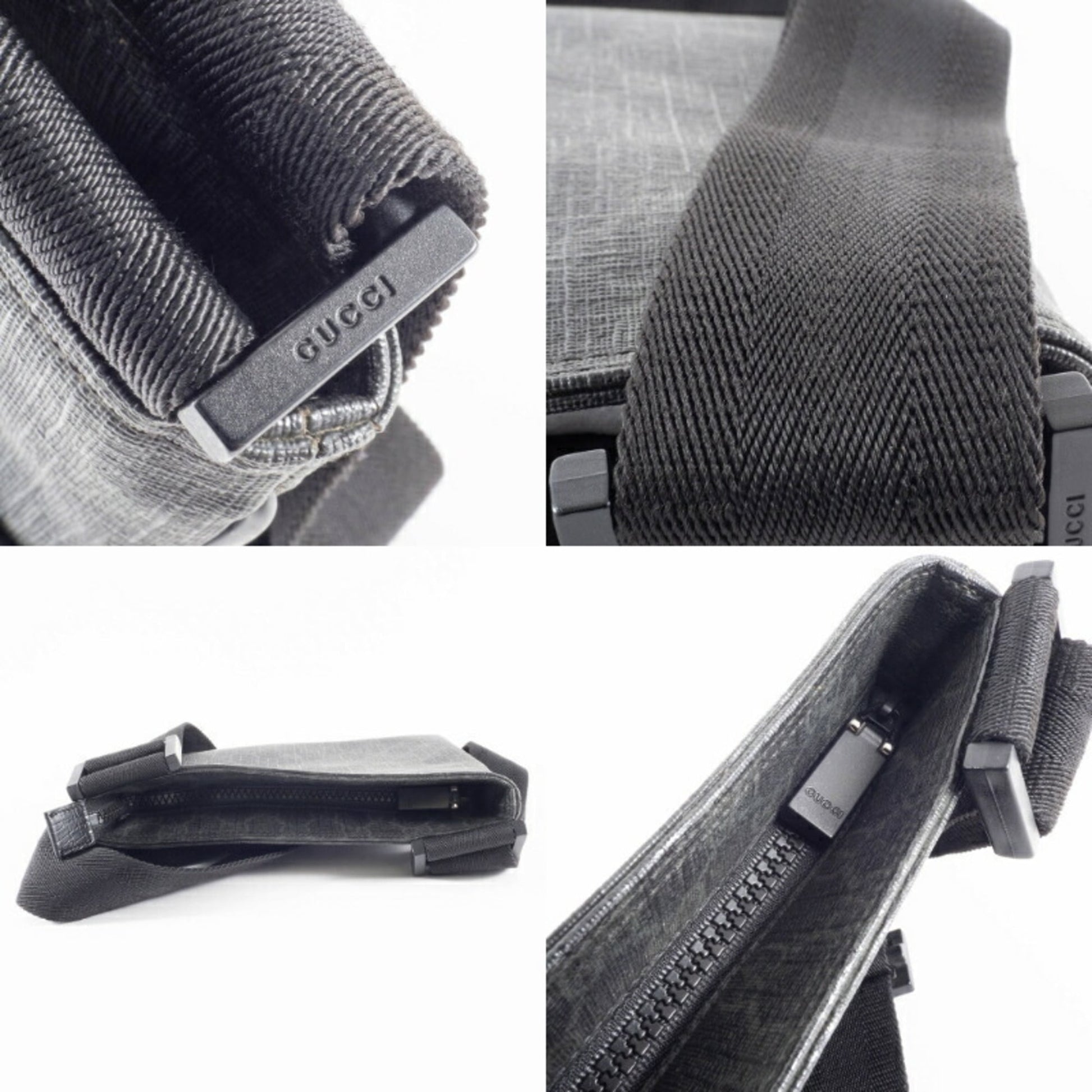 Gucci Gray Gg Supreme Leather Shoulder Bag