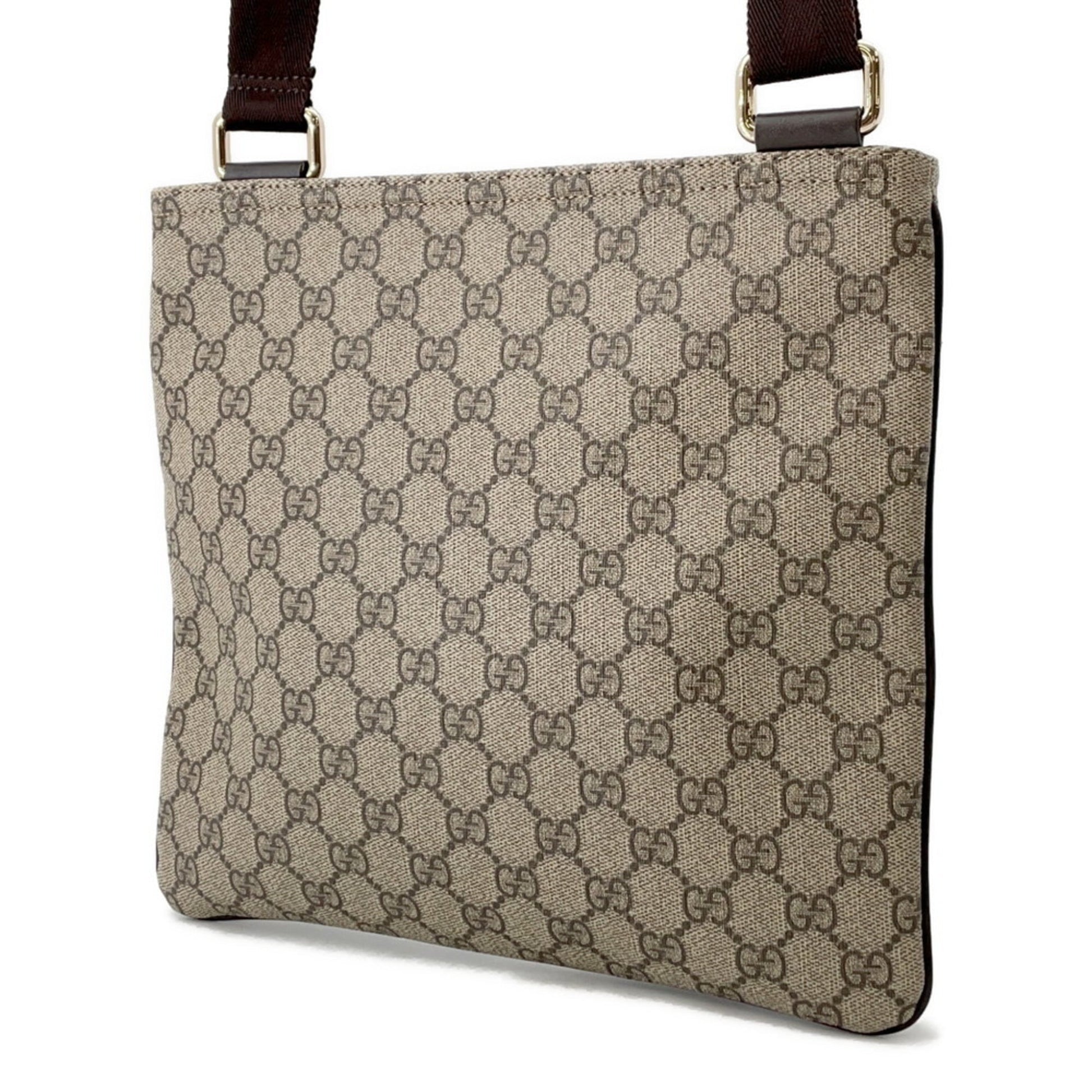 Gucci Brown Gg Supreme Leather Shoulder Bag