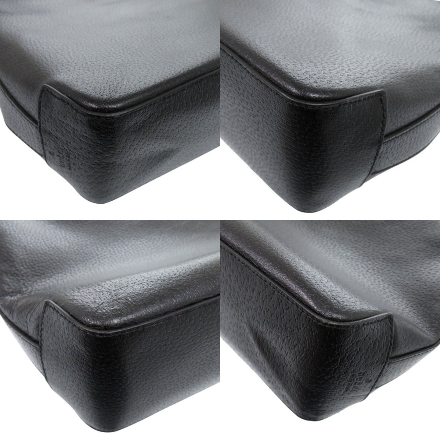Gucci Black Suede Plastic Leather Shoulder Bag