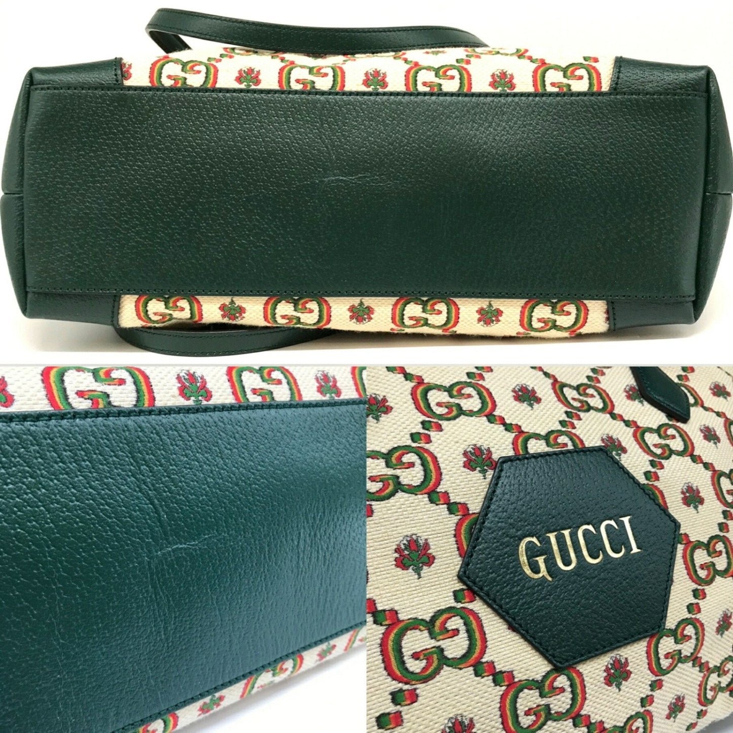 Gucci Gg Canvas Green Gg Canvas Tote Bag