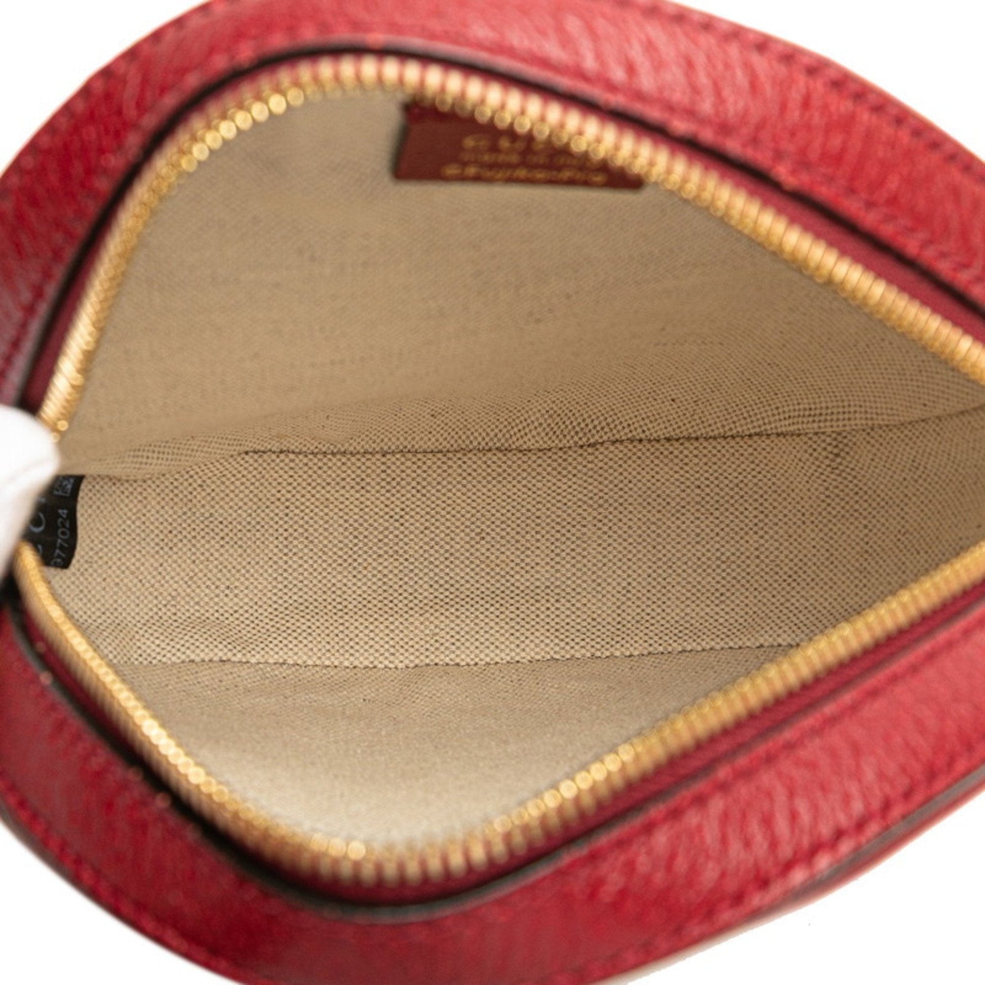 Gucci Brown Red Color Pvc Leather Shoulder Bag