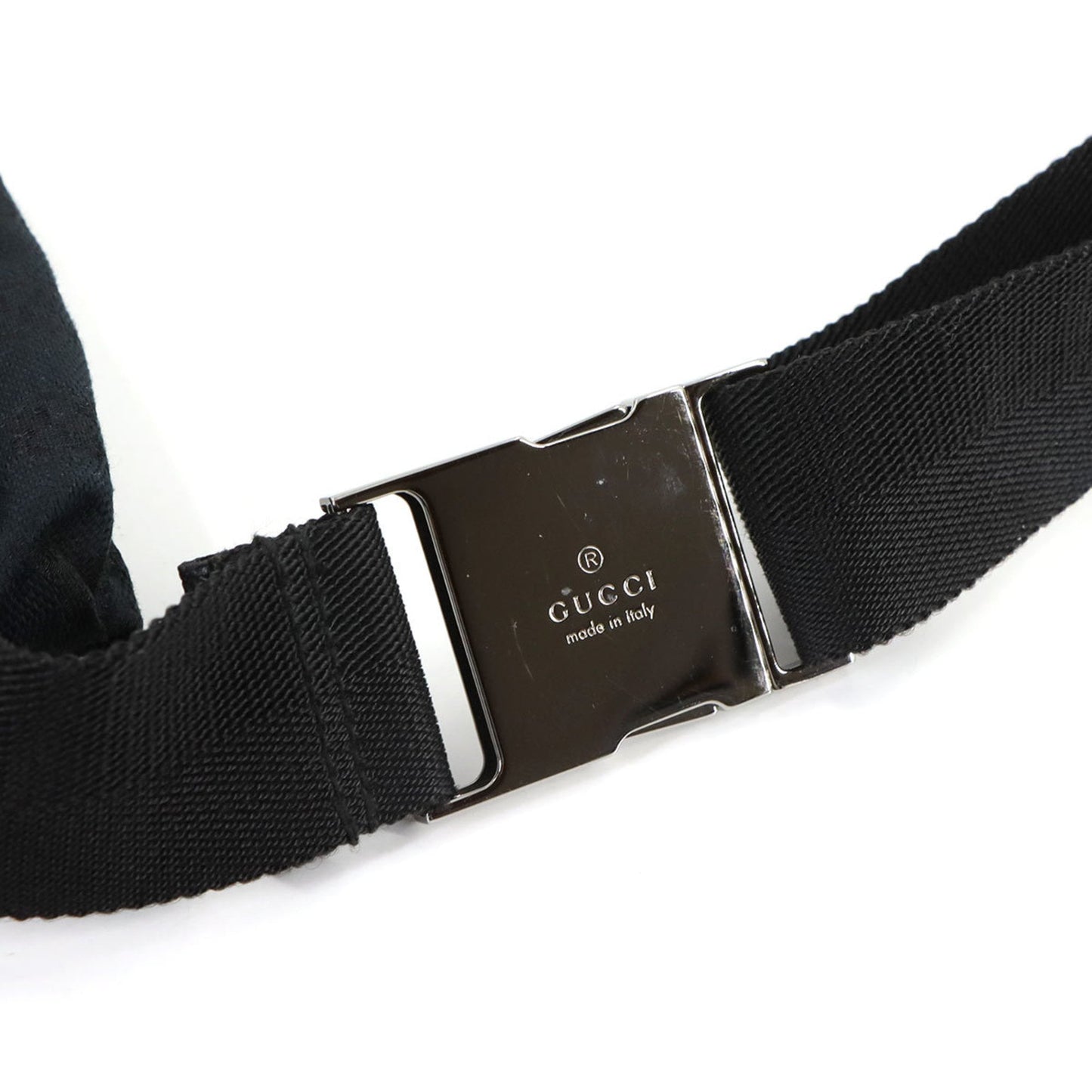 Gucci Black Gg Canvas Leather Fanny Pack