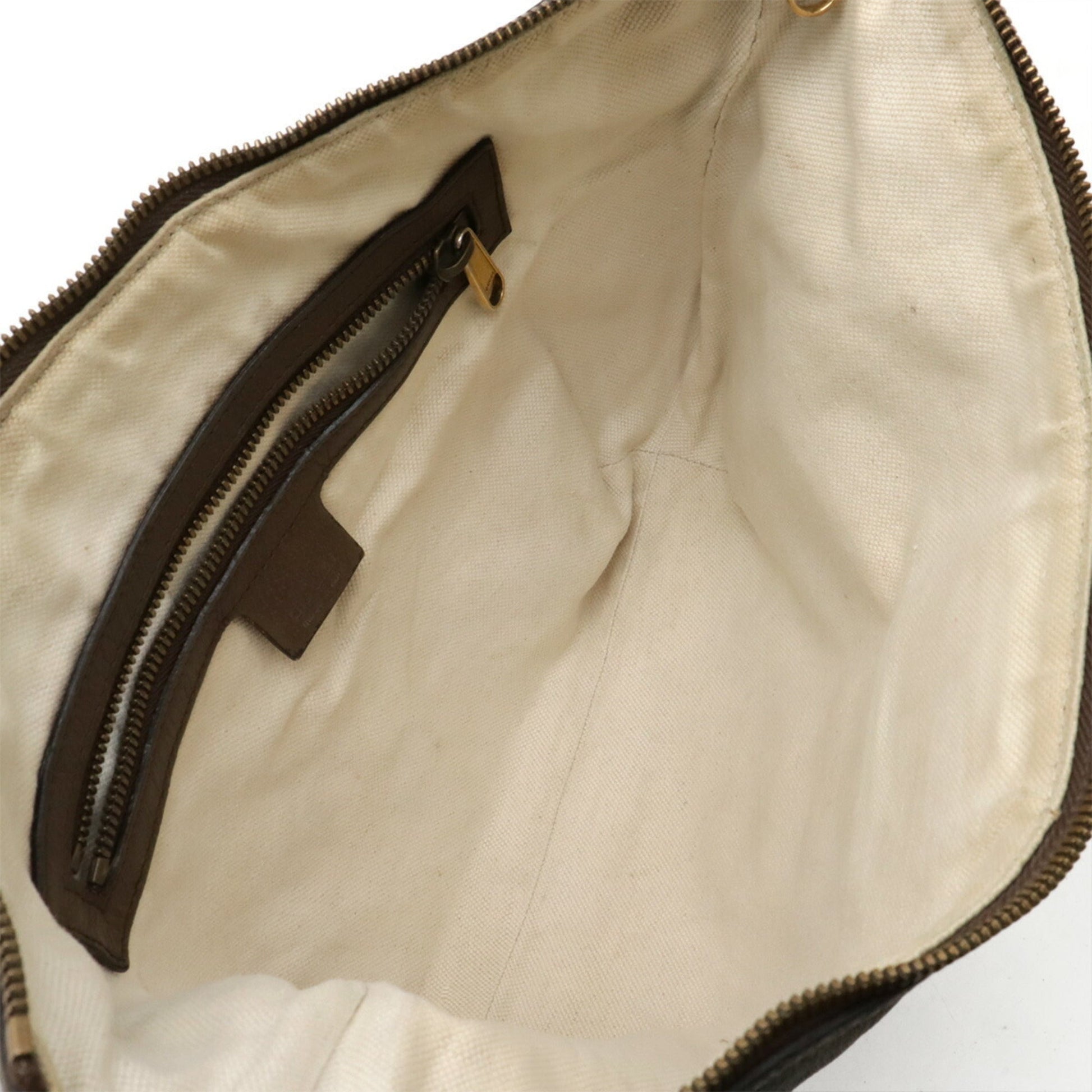 Gucci Beige Brown Green Red Color Gg Supreme Leather Shoulder Bag