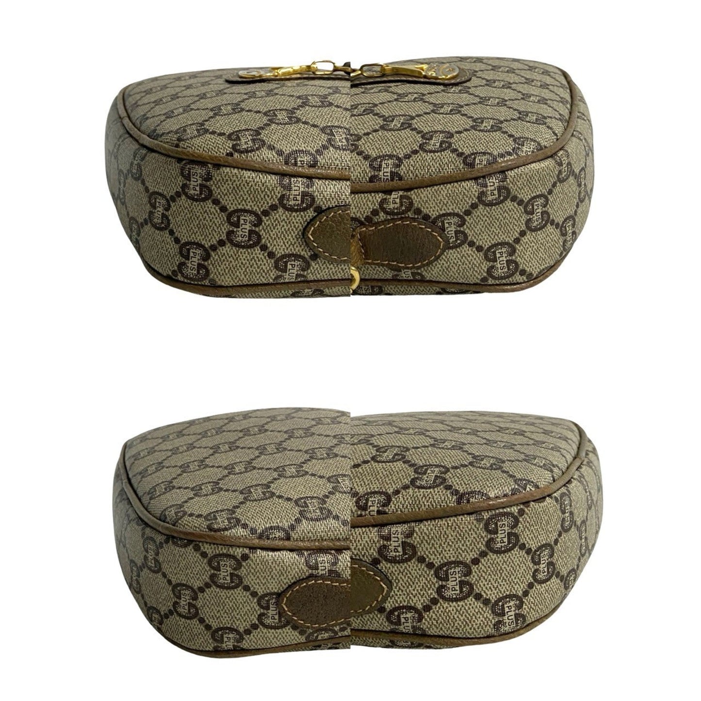 Gucci Brown Leather Pvc Pochette Shoulder Bag