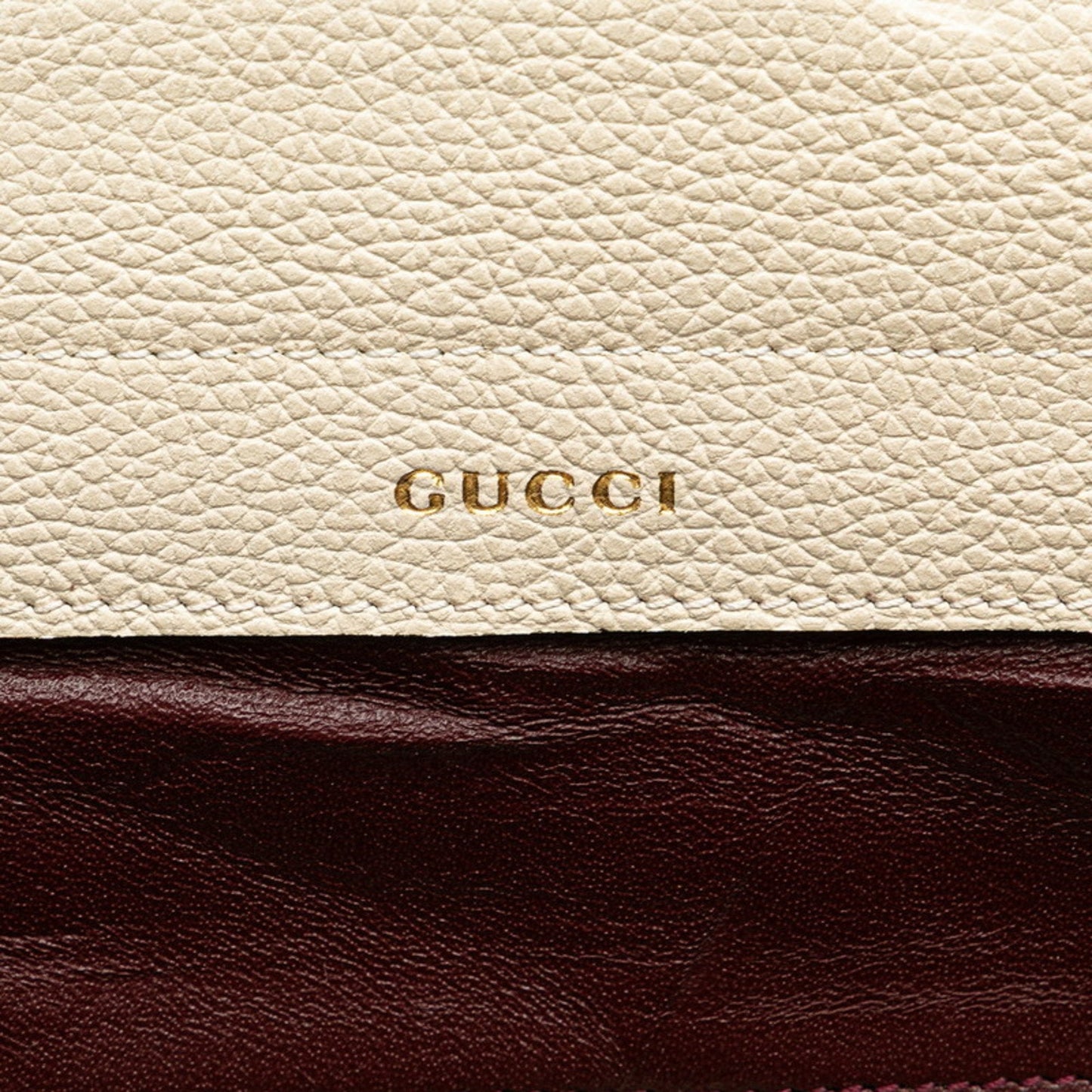 Gucci Gold Silver White Leather Handbag Shoulder Bag