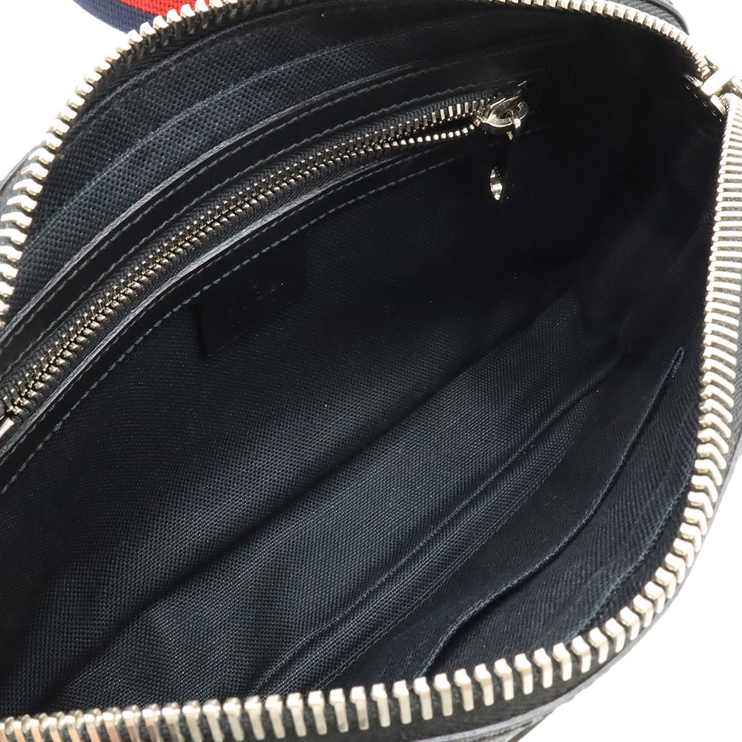 Gucci Black Dark Gray Navy Pvc Leather Fanny Pack