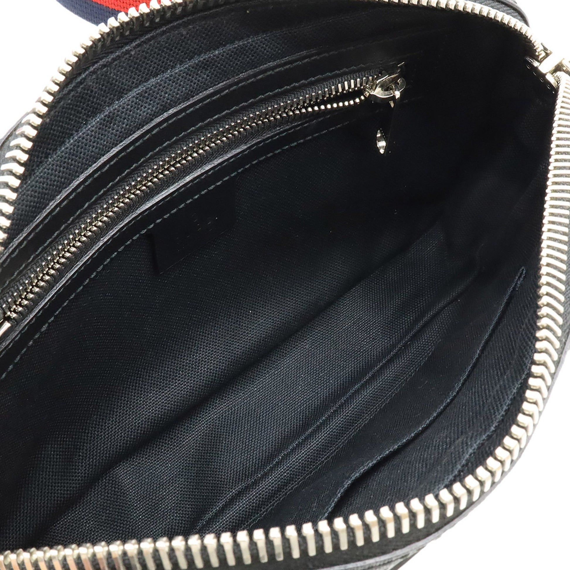 Gucci Black Dark Gray Navy Pvc Leather Fanny Pack