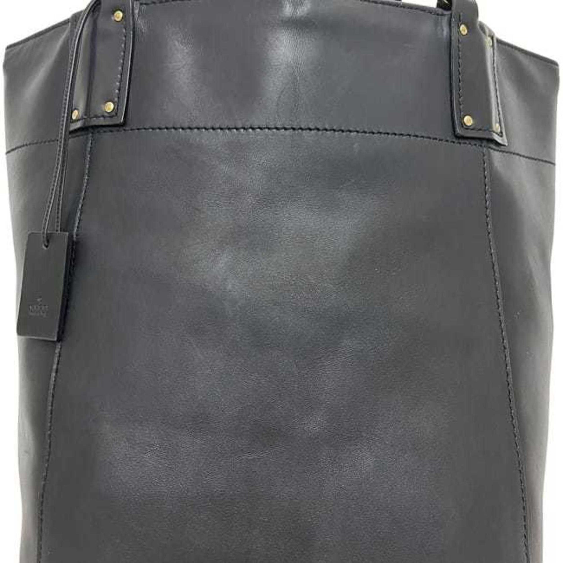 Gucci Black Leather Tote Bag