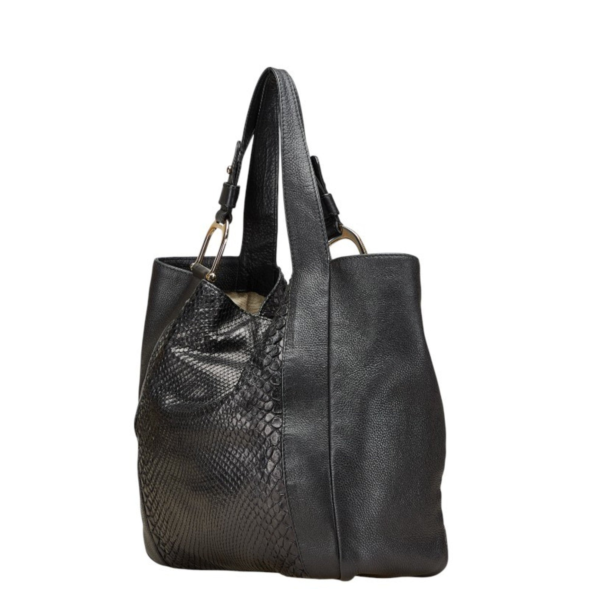 Gucci Black Leather Shoulder Bag Tote Bag
