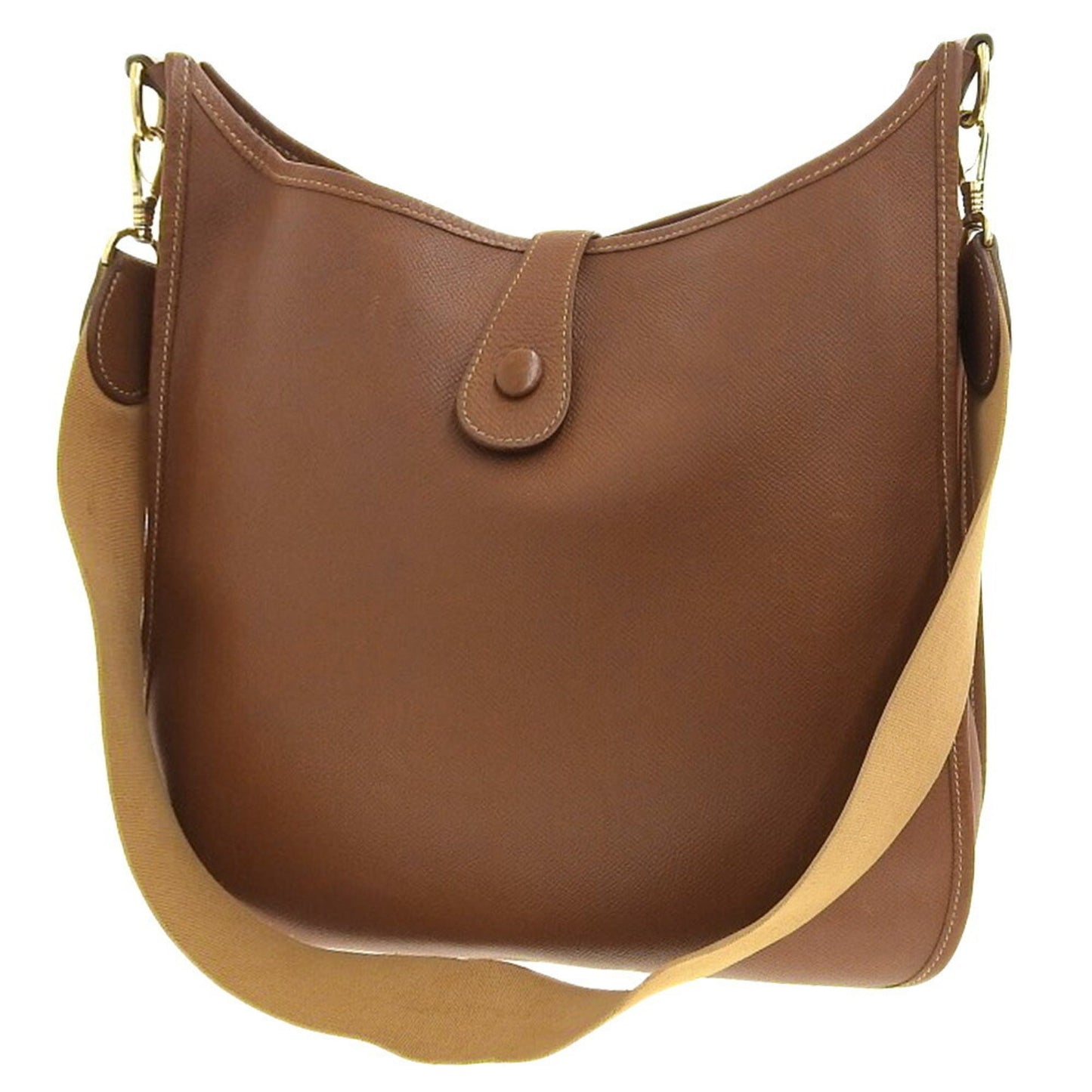 Hermes Courchevel Shoulder Bag Leather Brown