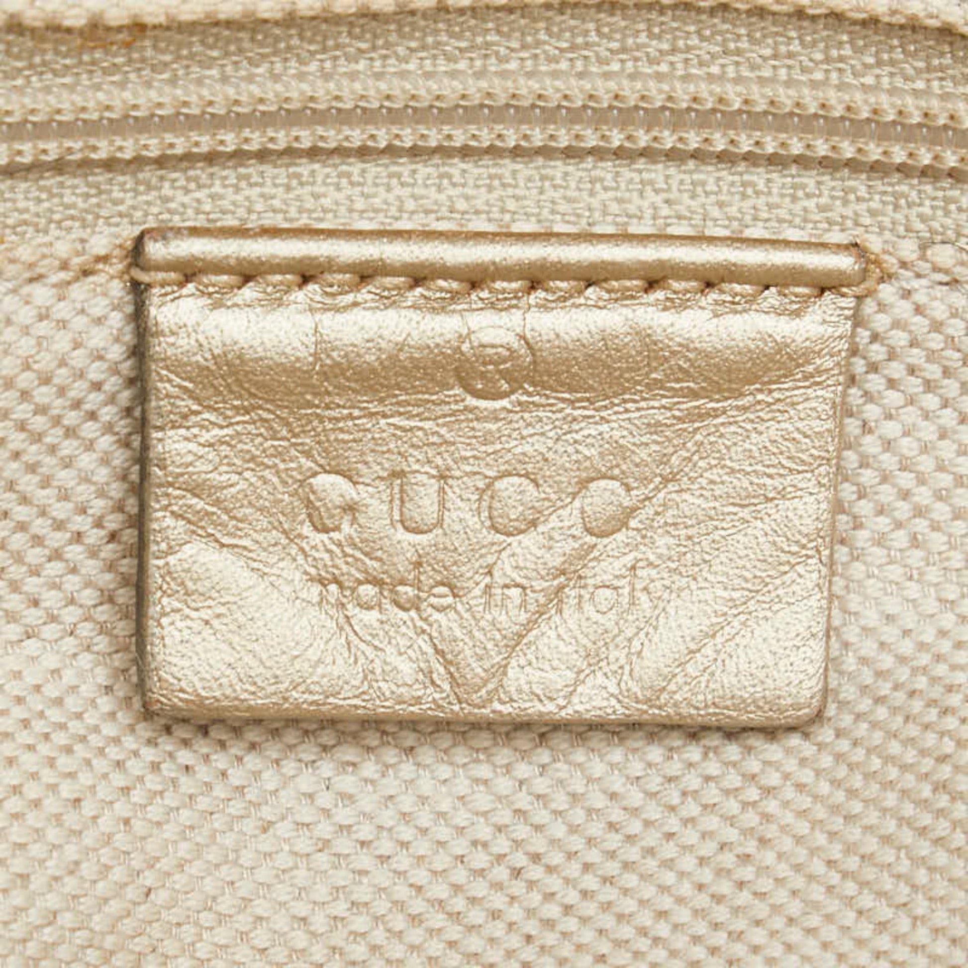 Gucci Gg Canvas Beige Champagne Gold Gg Canvas Leather Handbag Shoulder Bag