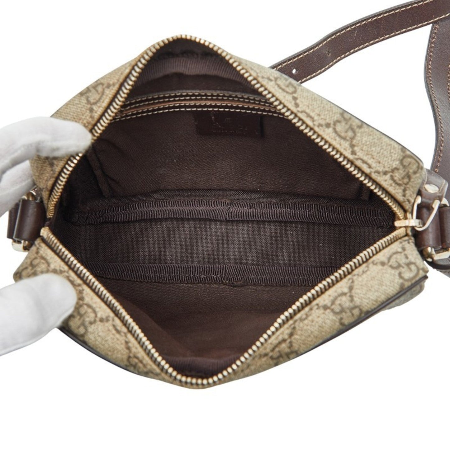 Gucci Beige Brown Pvc Leather Shoulder Bag