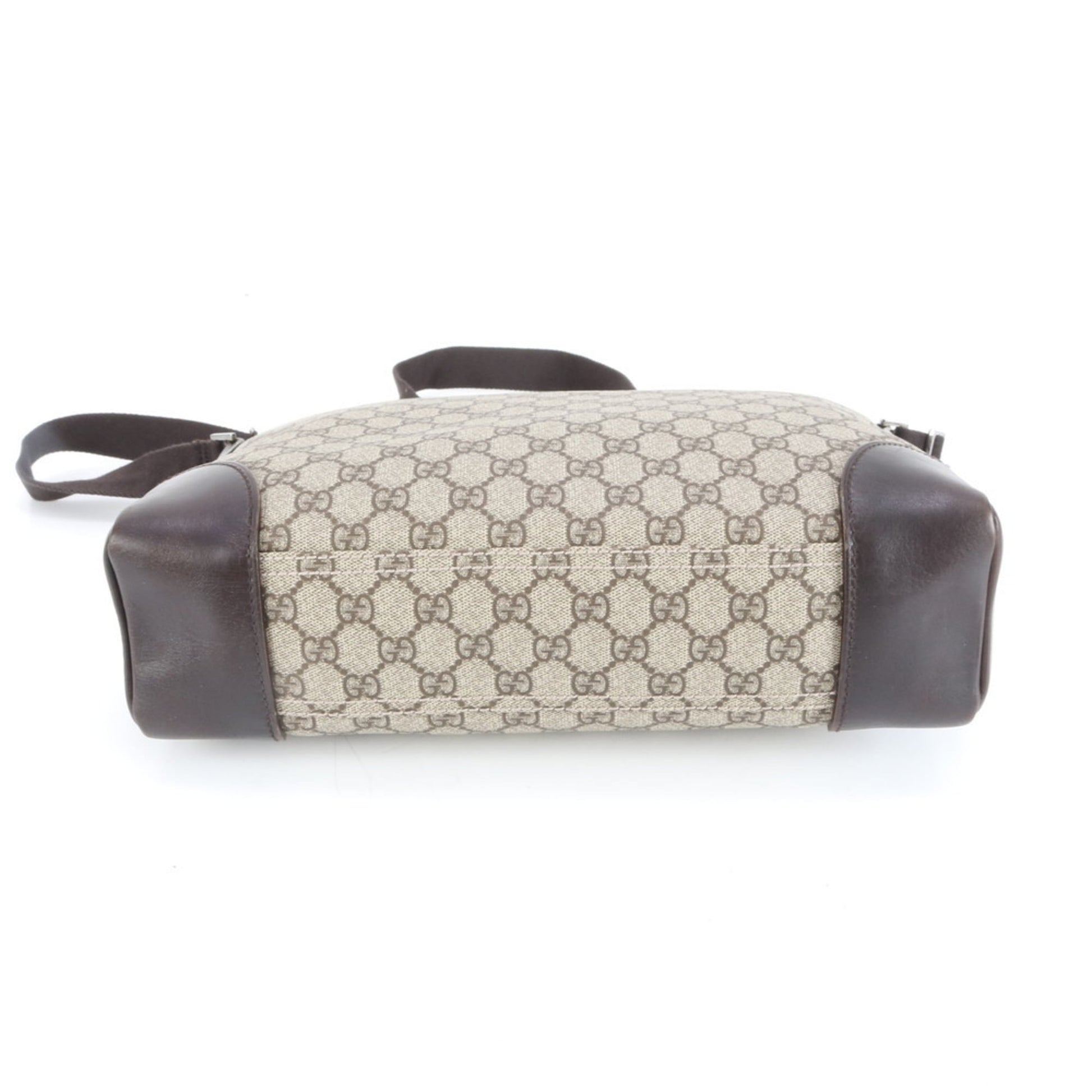 Gucci Brown Leather Coated Canvas Shoulder Bag