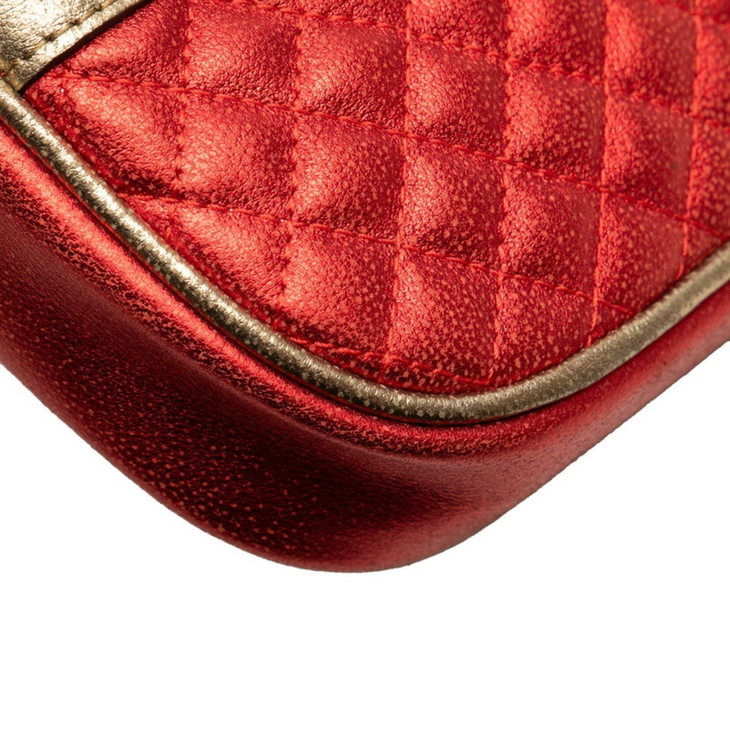 Gucci Gold Green Red Color Leather Clutch Bag