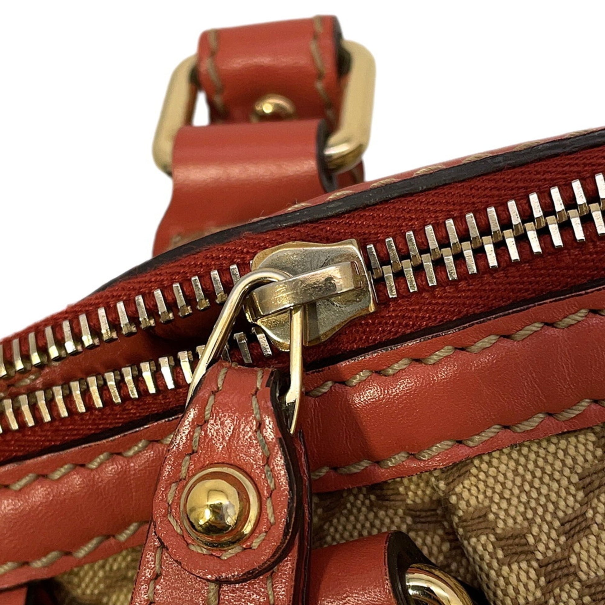 Gucci Diamante Pink Beige Canvas Leather Handbag Shoulder Bag