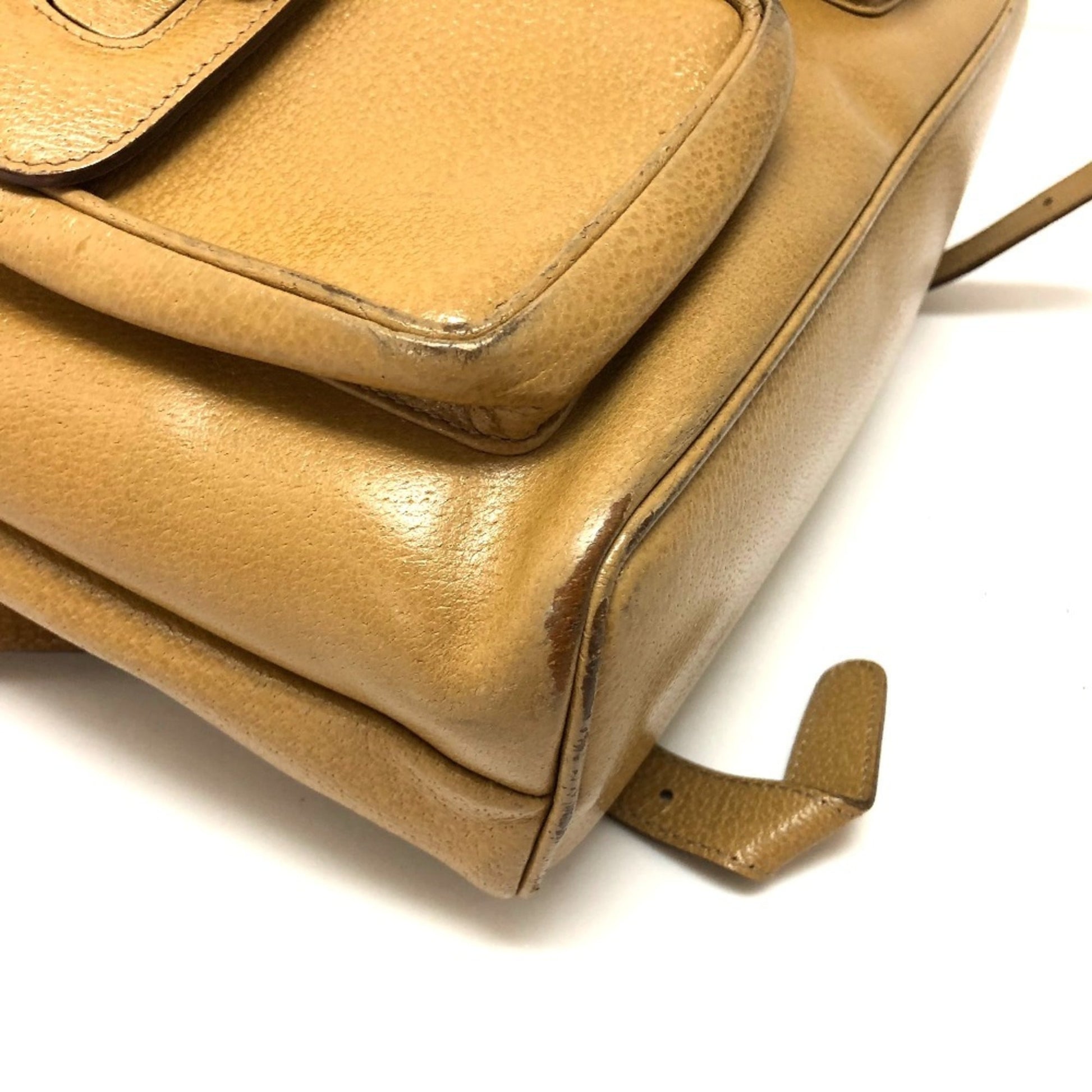 Gucci Bamboo Beige Leather Backpack