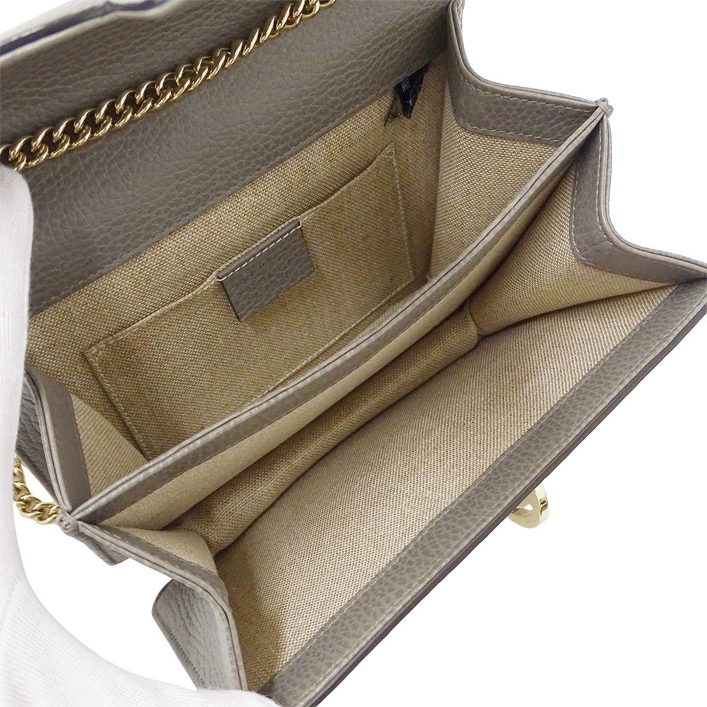 Gucci Gray Leather Shoulder Bag