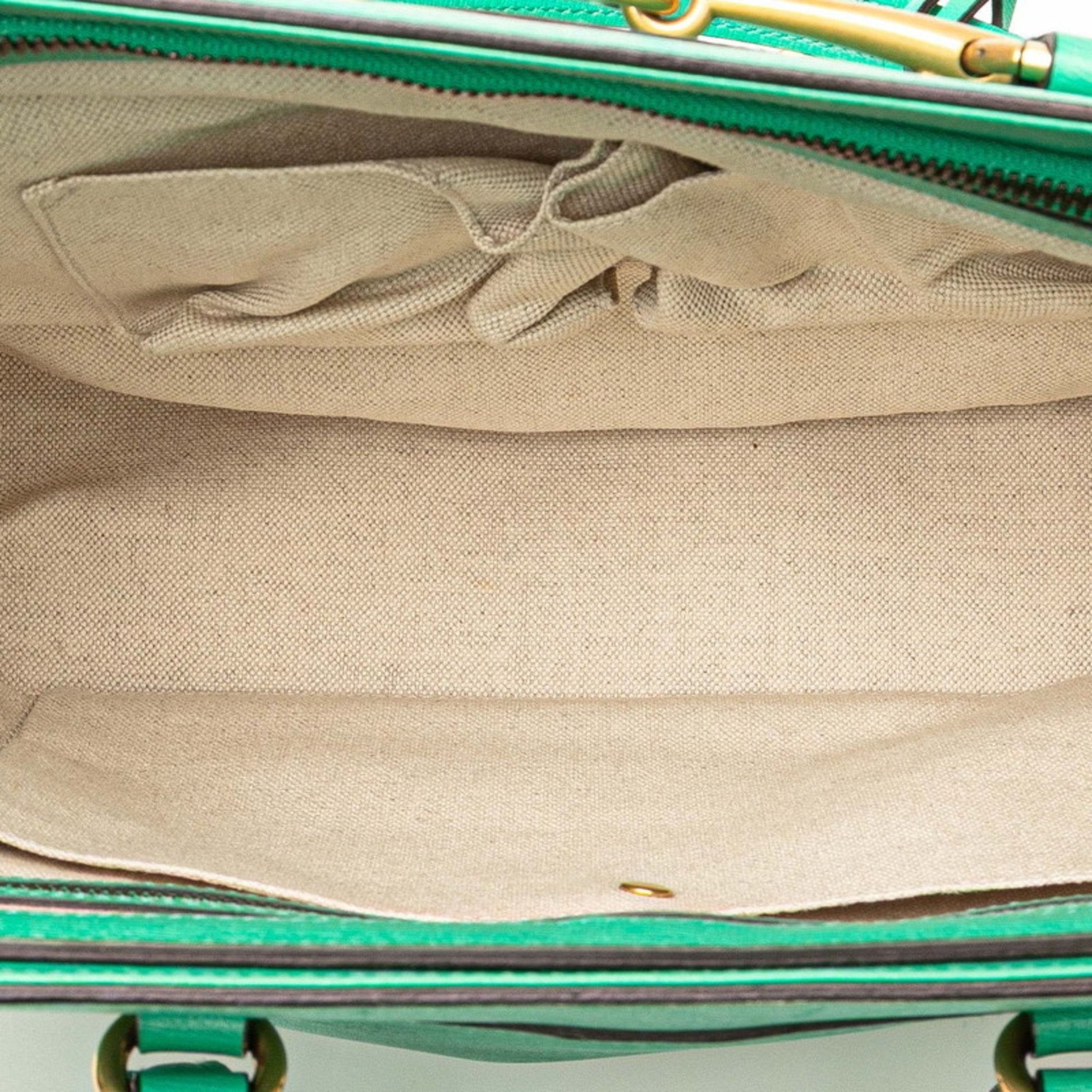 Gucci Green Leather Handbag Shoulder Bag