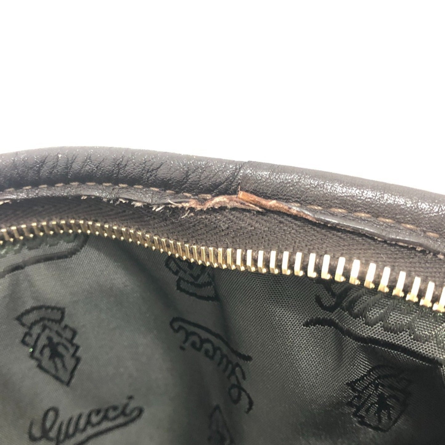 Gucci Brown Leather Handbag Tote Bag