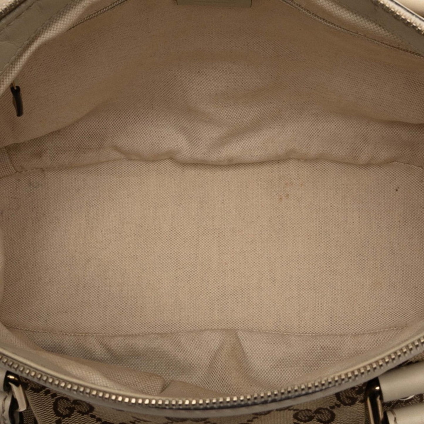 Gucci Beige White Canvas Leather Handbag Shoulder Bag