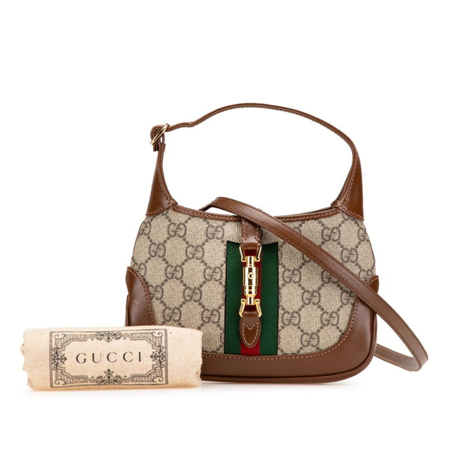 Gucci Beige Brown Pvc Leather Handbag Shoulder Bag