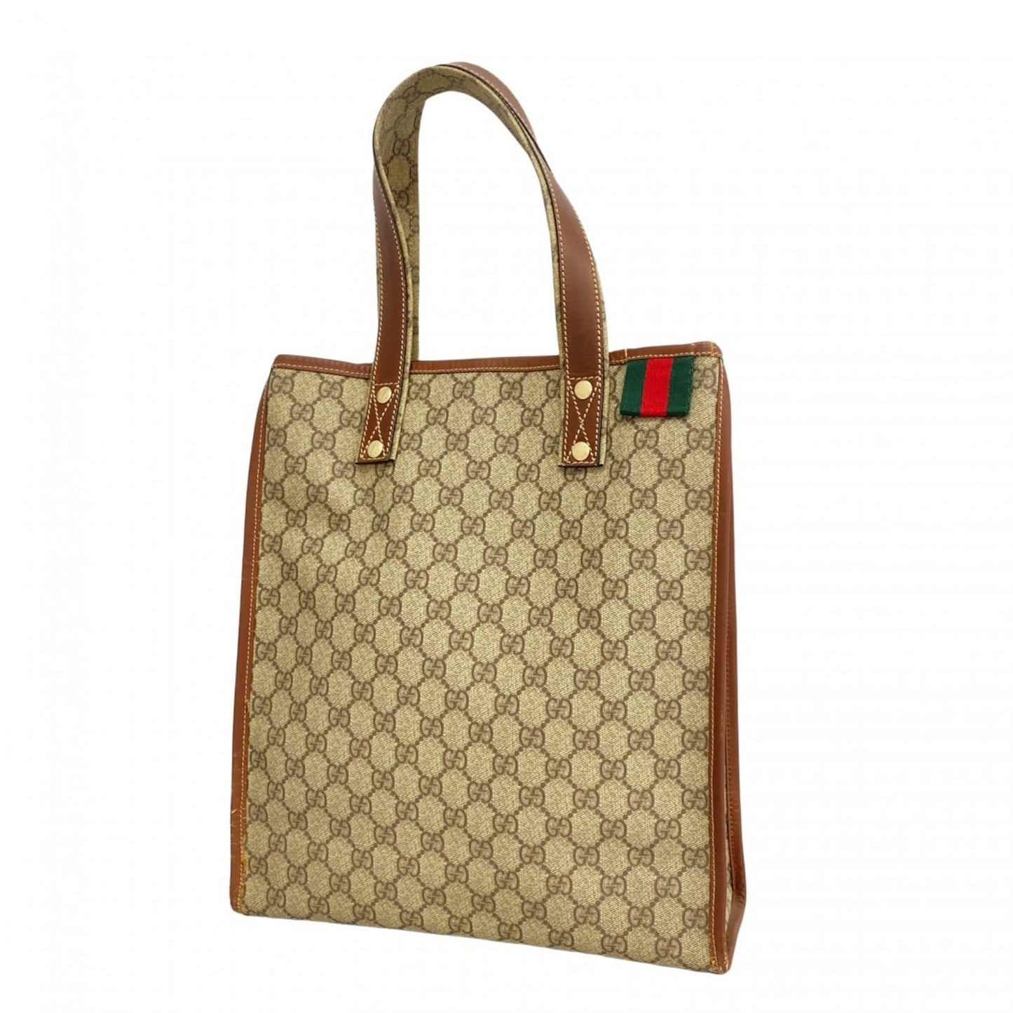 Gucci Beige Brown Pvc Tote Bag