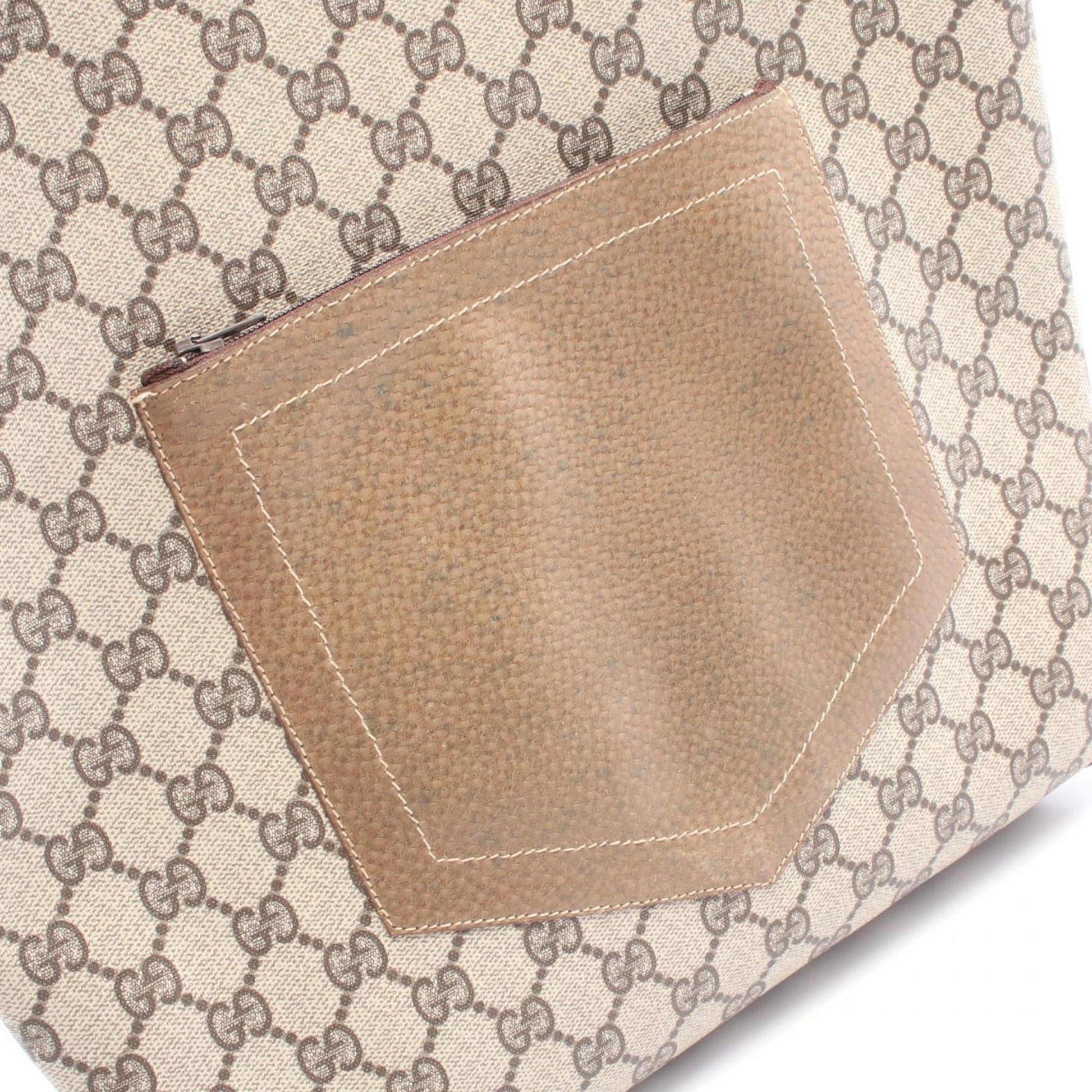 Gucci Gg Plus Beige Brown Pvc Leather Tote Bag