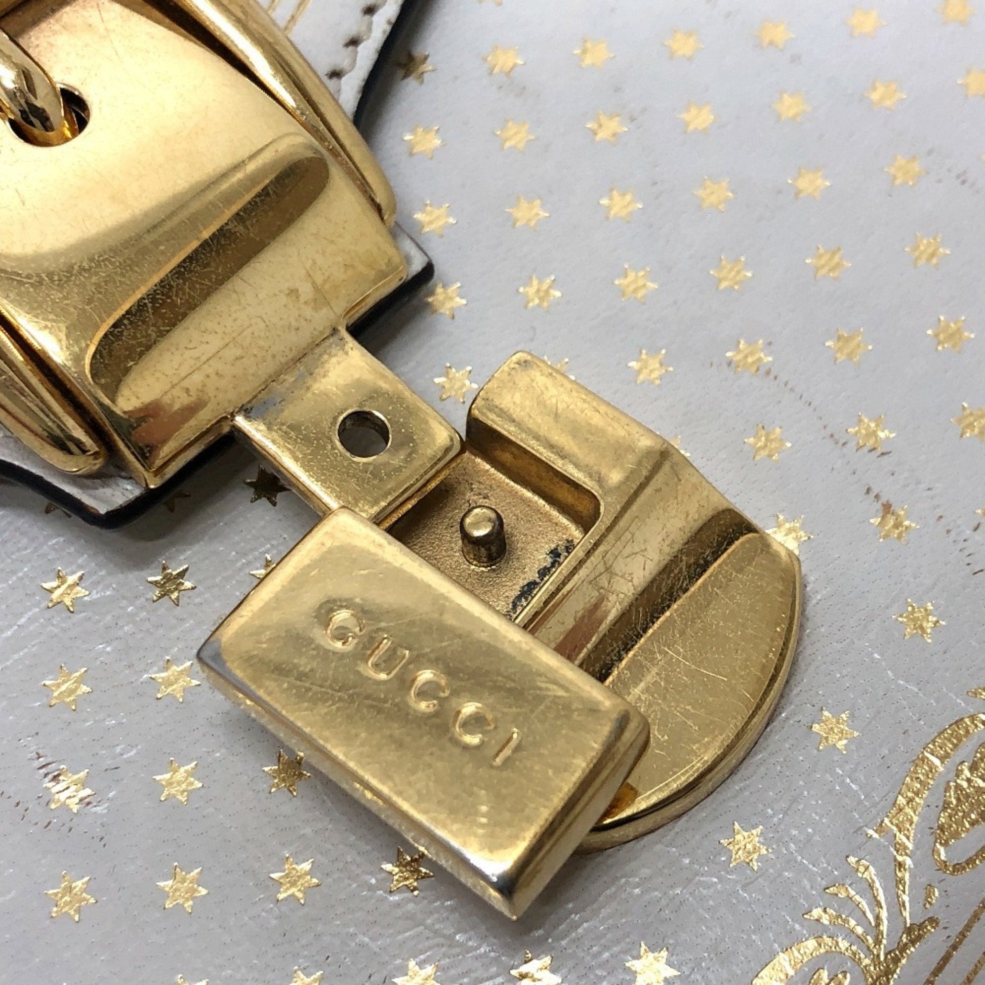 Gucci Blue White Leather Handbag Shoulder Bag