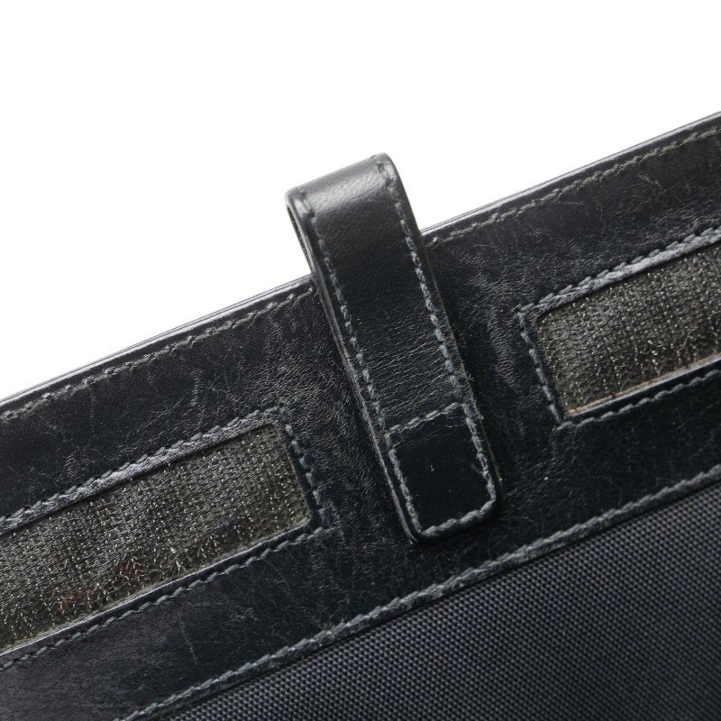Gucci Black Leather Nylon Canvas Shoulder Bag