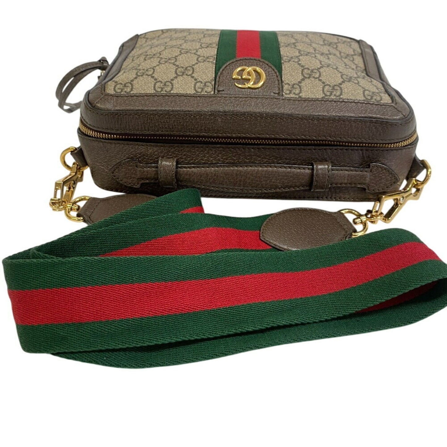 Gucci Brown Pvc Coated Canvas Shoulder Bag