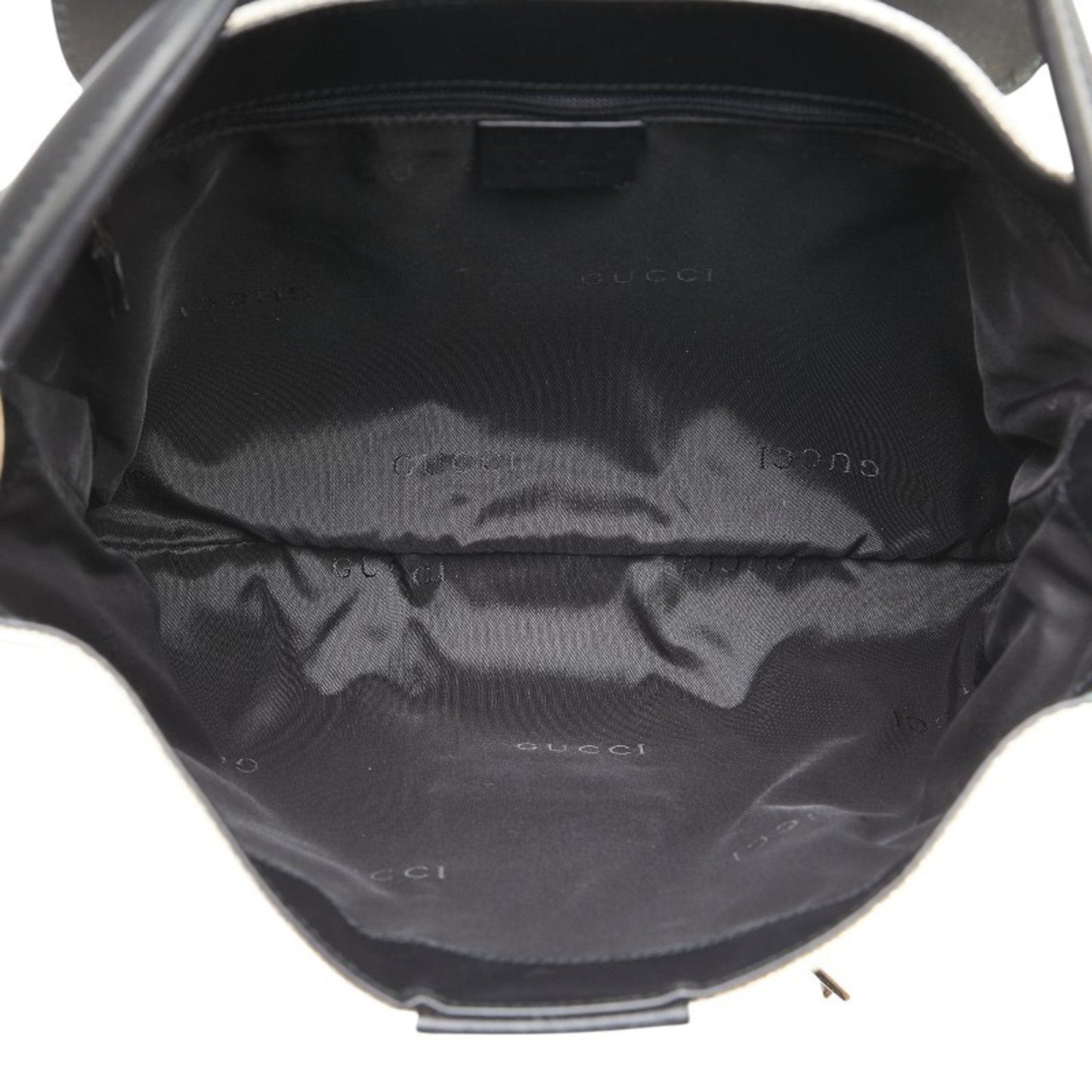 Gucci Black Ivory Canvas Leather Handbag Shoulder Bag